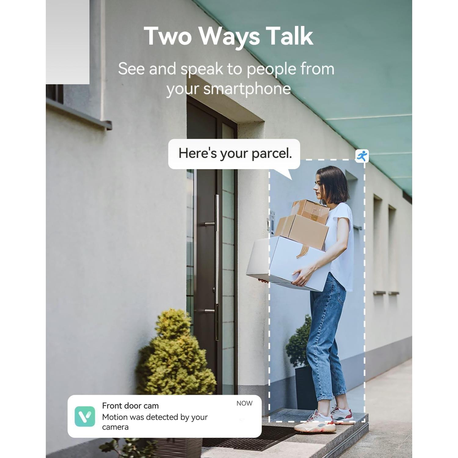 Cámaras de Seguridad Inalámbricas LongPlus 2K con AI - 2Pack