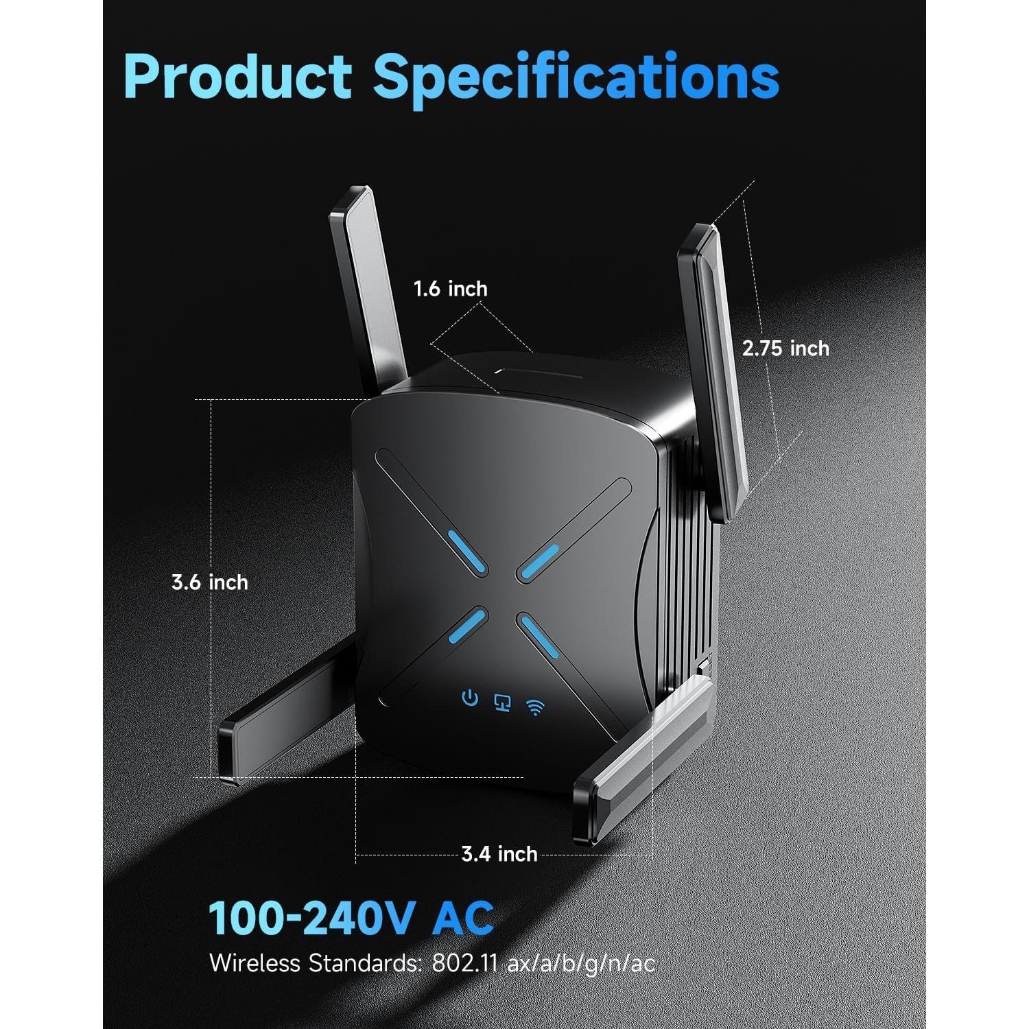 Extensor de Señal WiFi 6 Drunken Doble Banda 1,115 m²