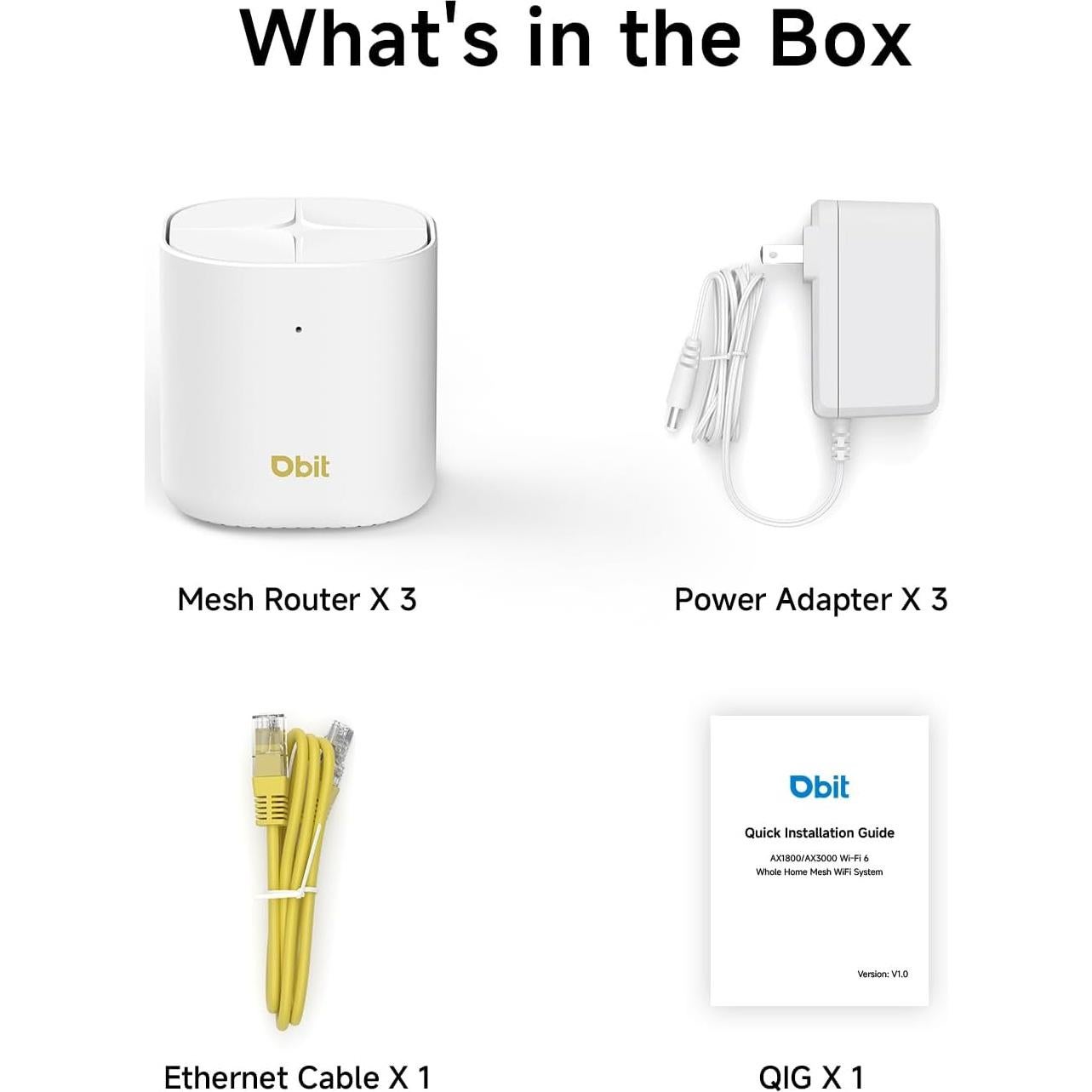 Sistema WiFi 6 Mesh DBIT D-MAX5, Cobertura 56,000 m², 3 Unidades