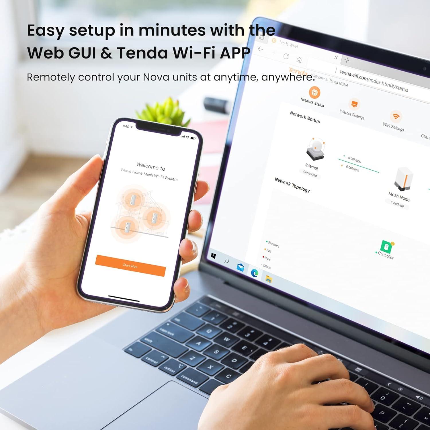Tenda Nova MX12 WiFi 6 Mesh - Cobertura 260 m² - Paquete 1