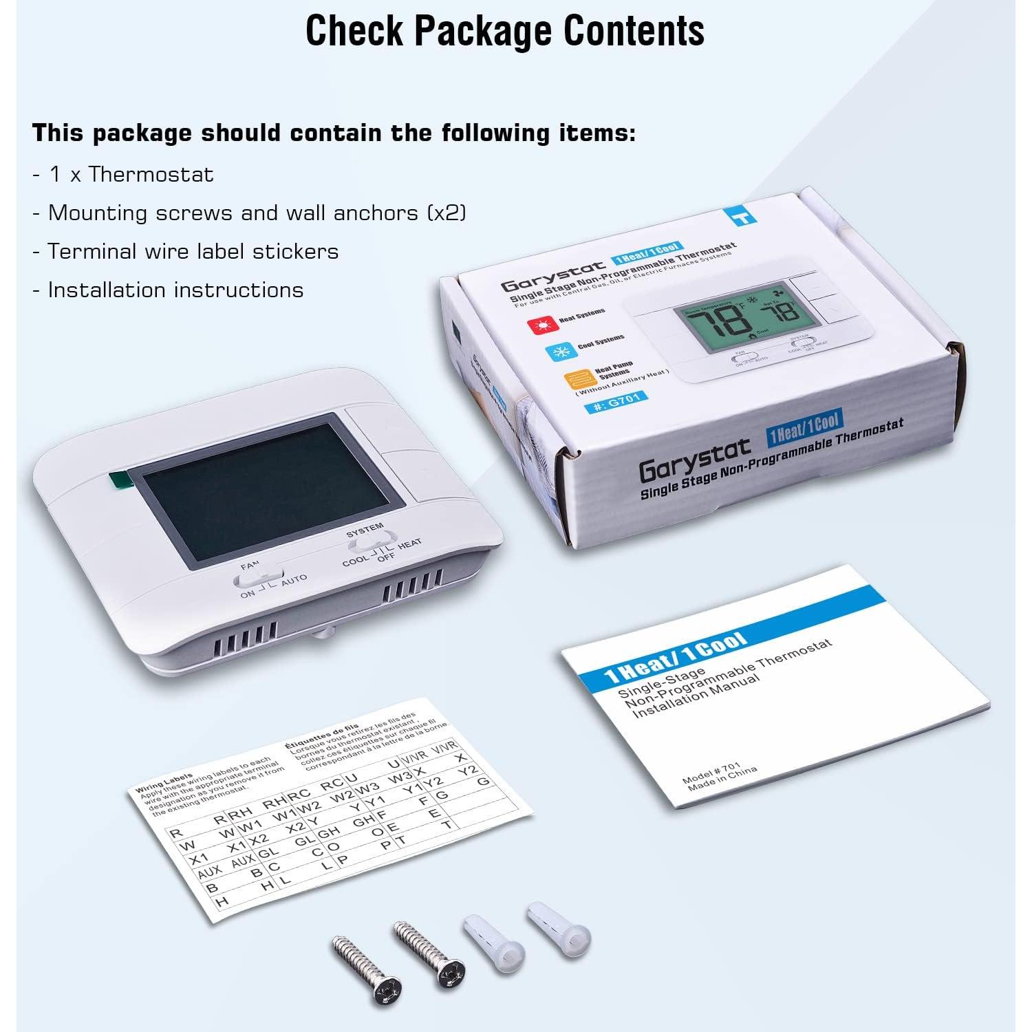 Termostato Digital No Programable Garystat G701 1 Calor 1 Frío