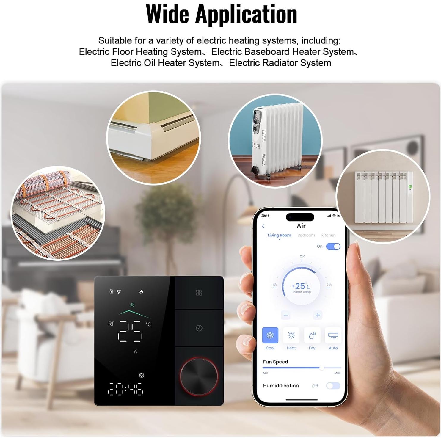 Termostato Inteligente Bestechy BHT-18GBLW-MT WiFi 240V