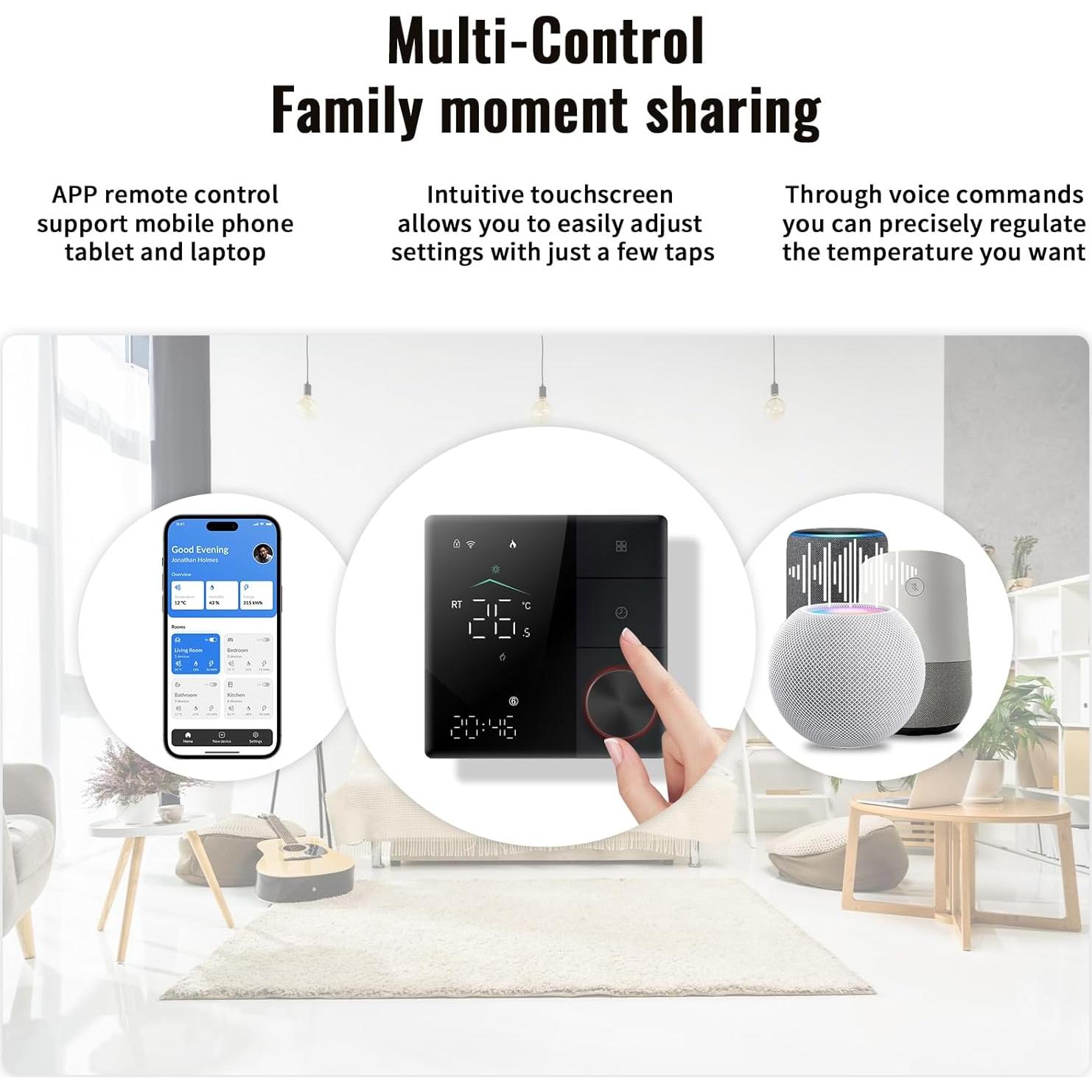 Termostato Inteligente Bestechy BHT-18GBLW-MT WiFi 240V