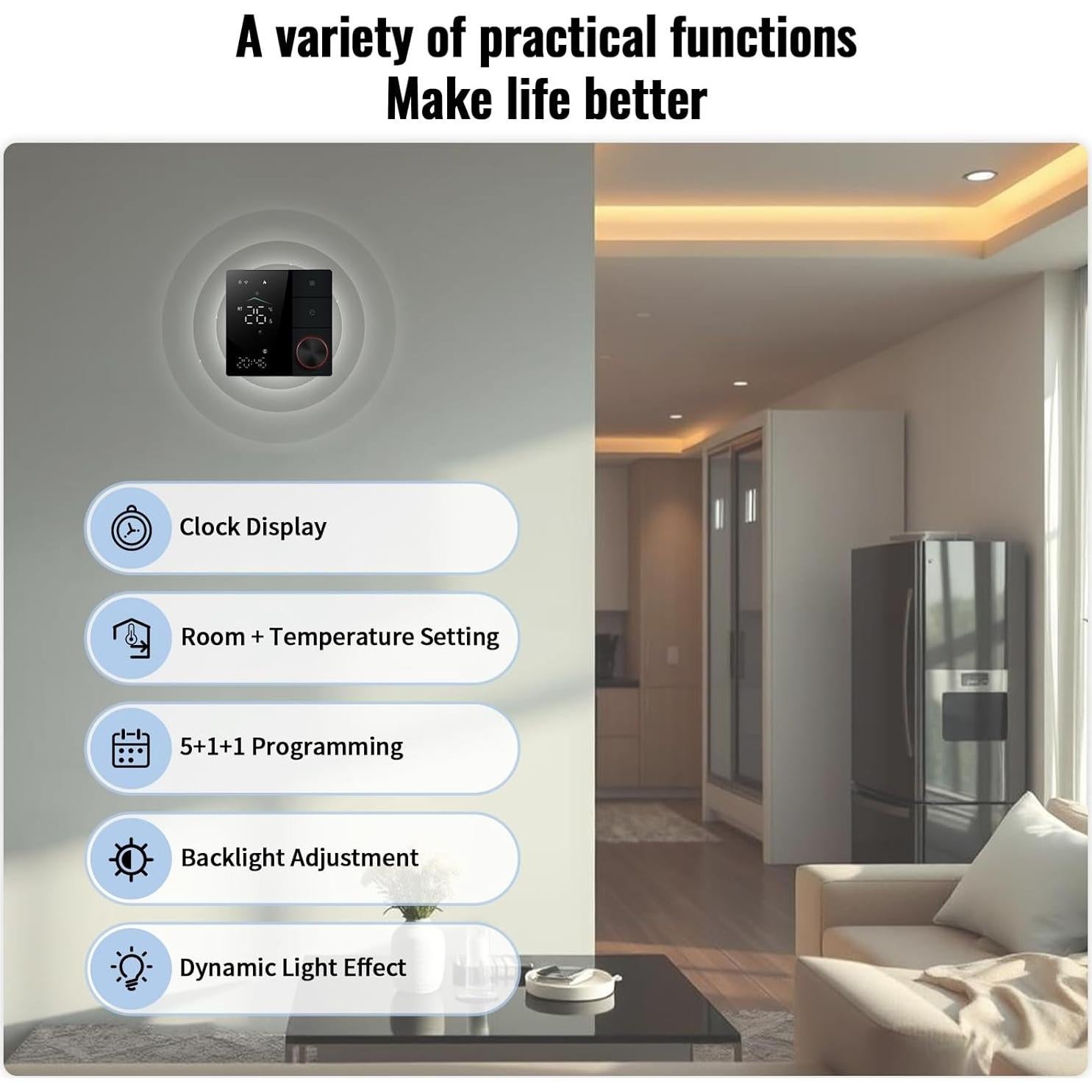 Termostato Inteligente Bestechy BHT-18GBLW-MT WiFi 240V