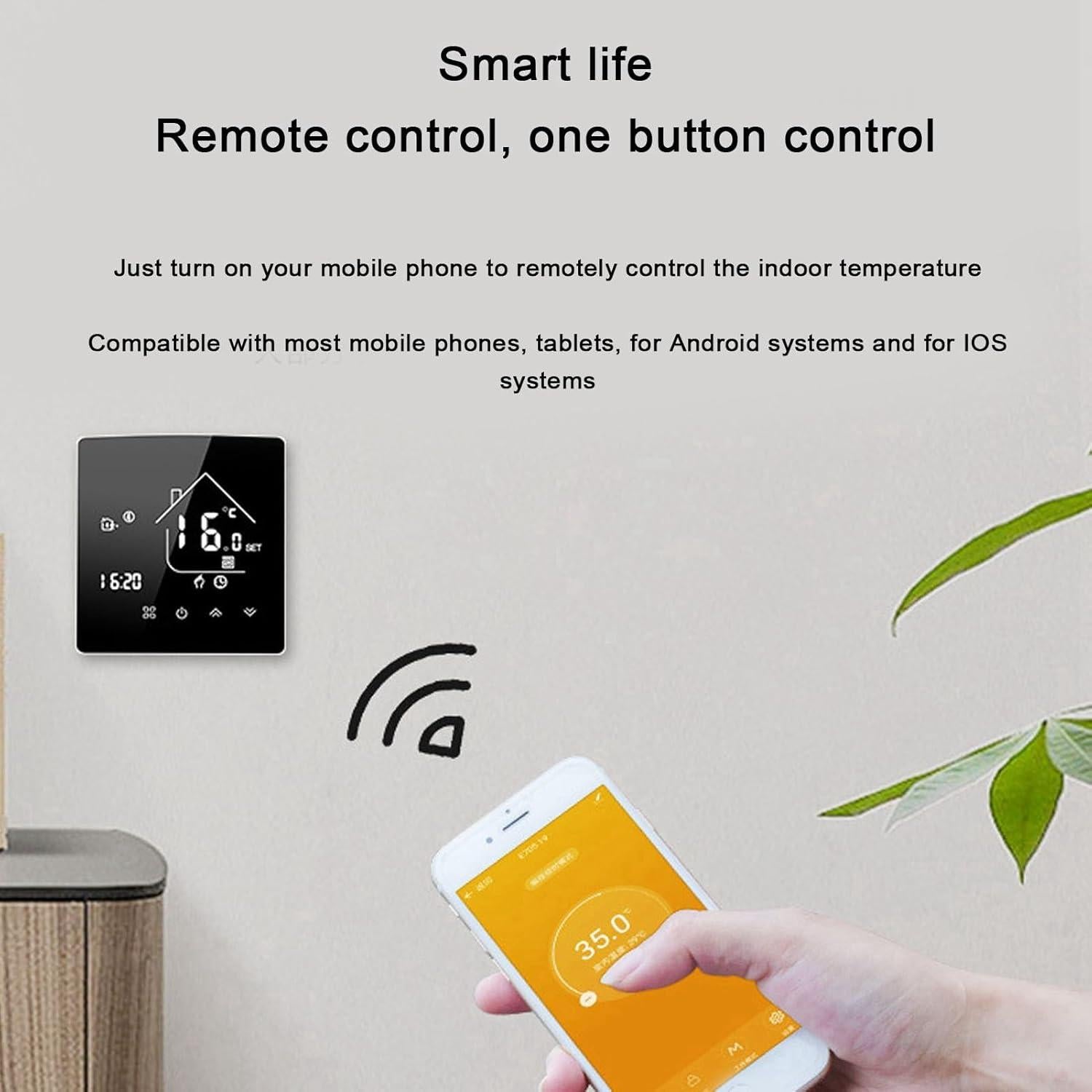 Termostato Digital Inteligente Walfront 7 Días WiFi Control App