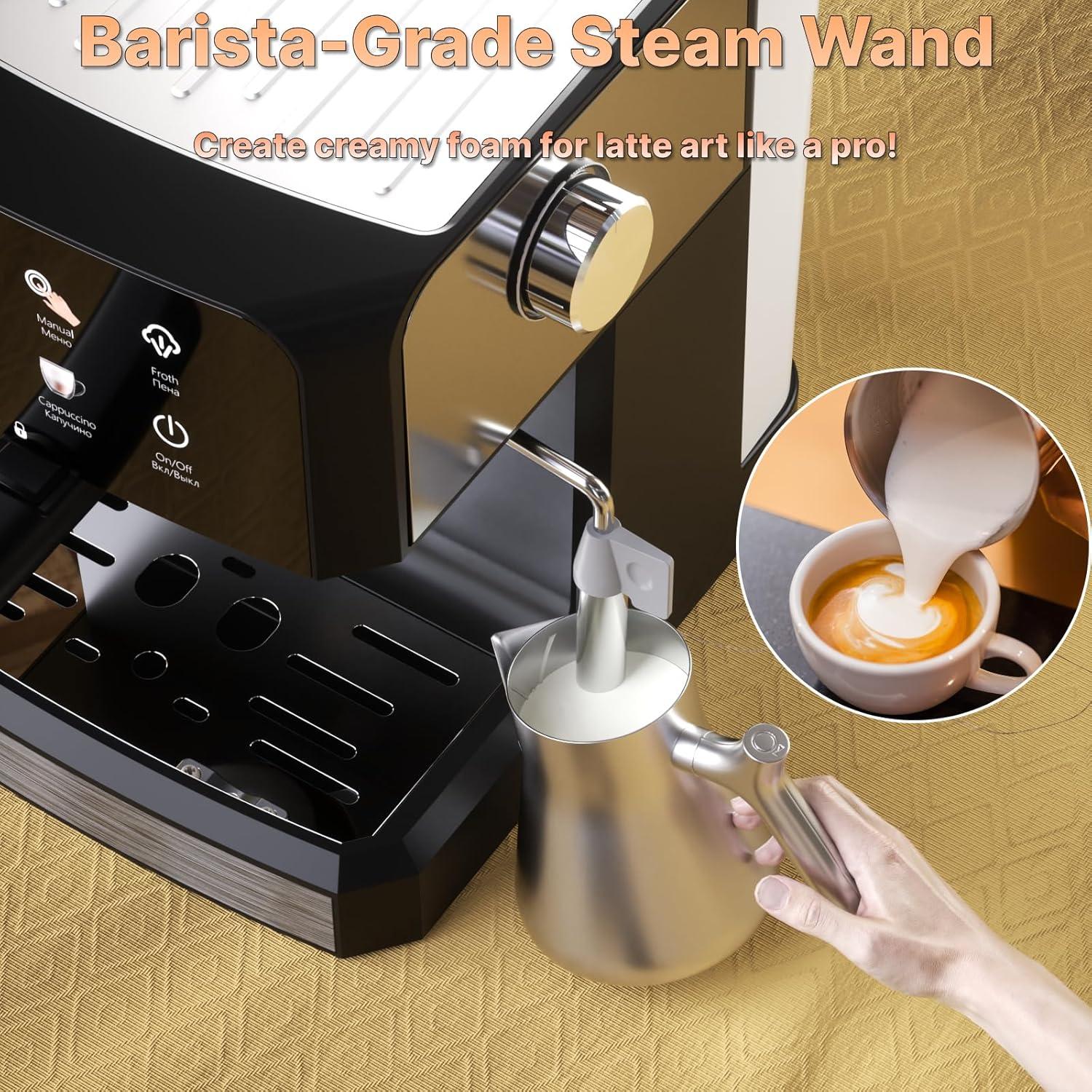 Máquina de Espresso AMZRIGG 8023 20 Bar con Espumador de Leche