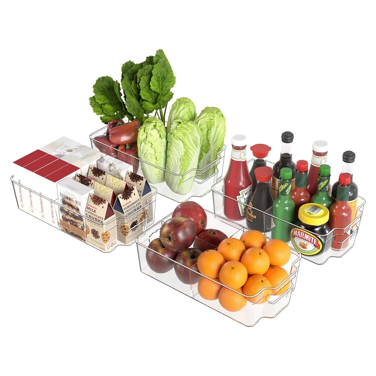 Paquete de 4 Contenedores Organizadores Transparentes 37.6x21.8cm