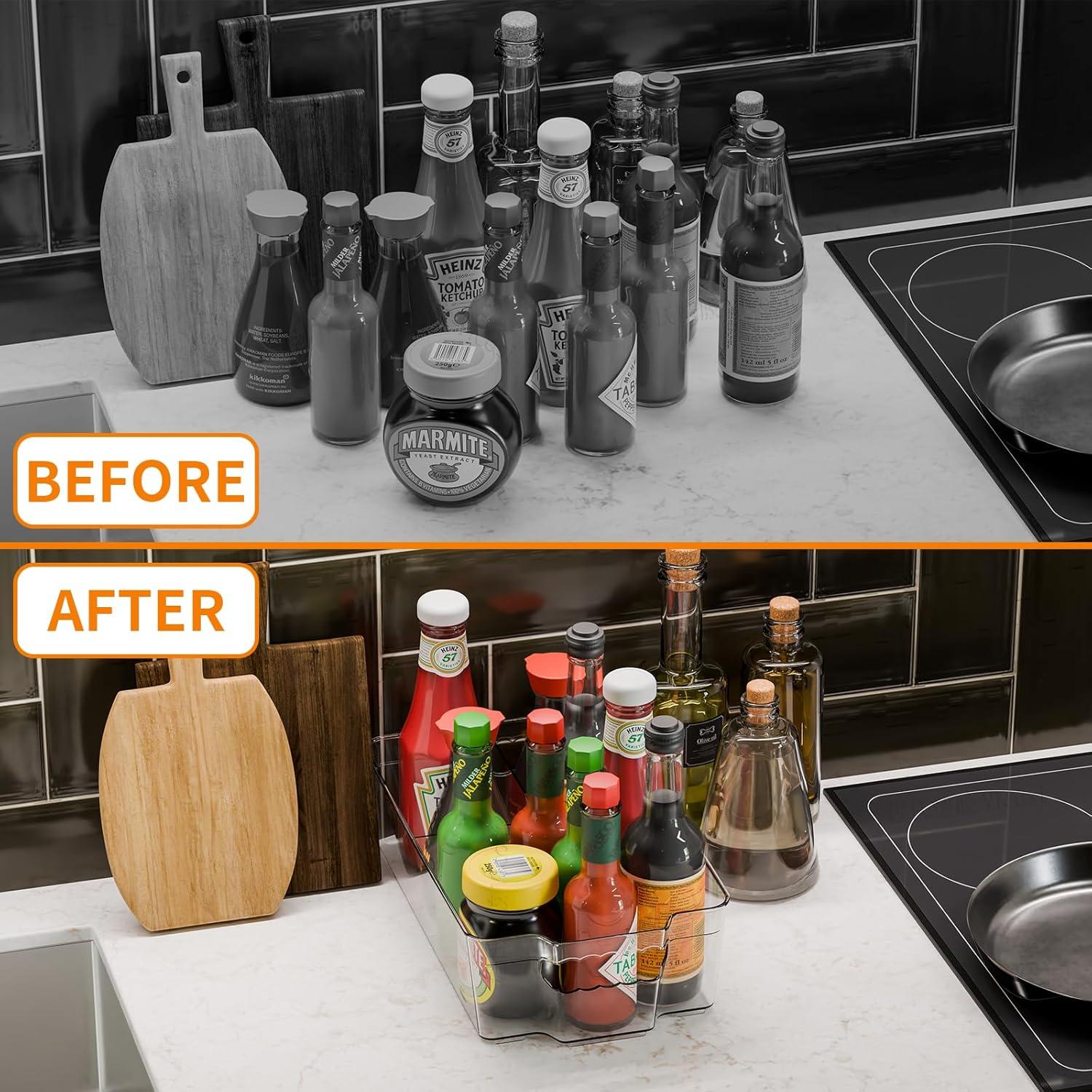 Paquete de 4 Contenedores Organizadores Transparentes 37.6x21.8cm