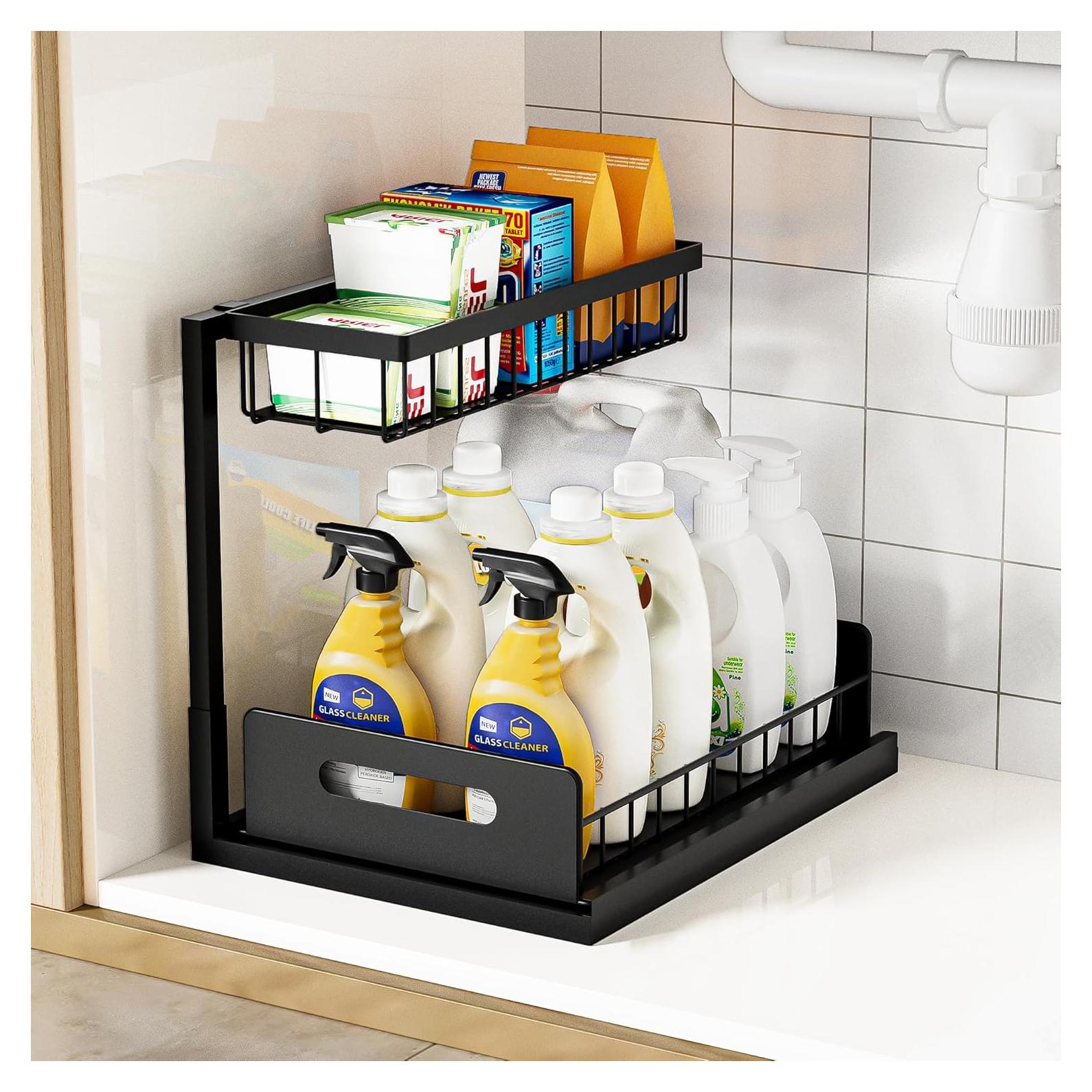 Organizador Bajo Fregadero VUSIGN 2 Niveles Negro