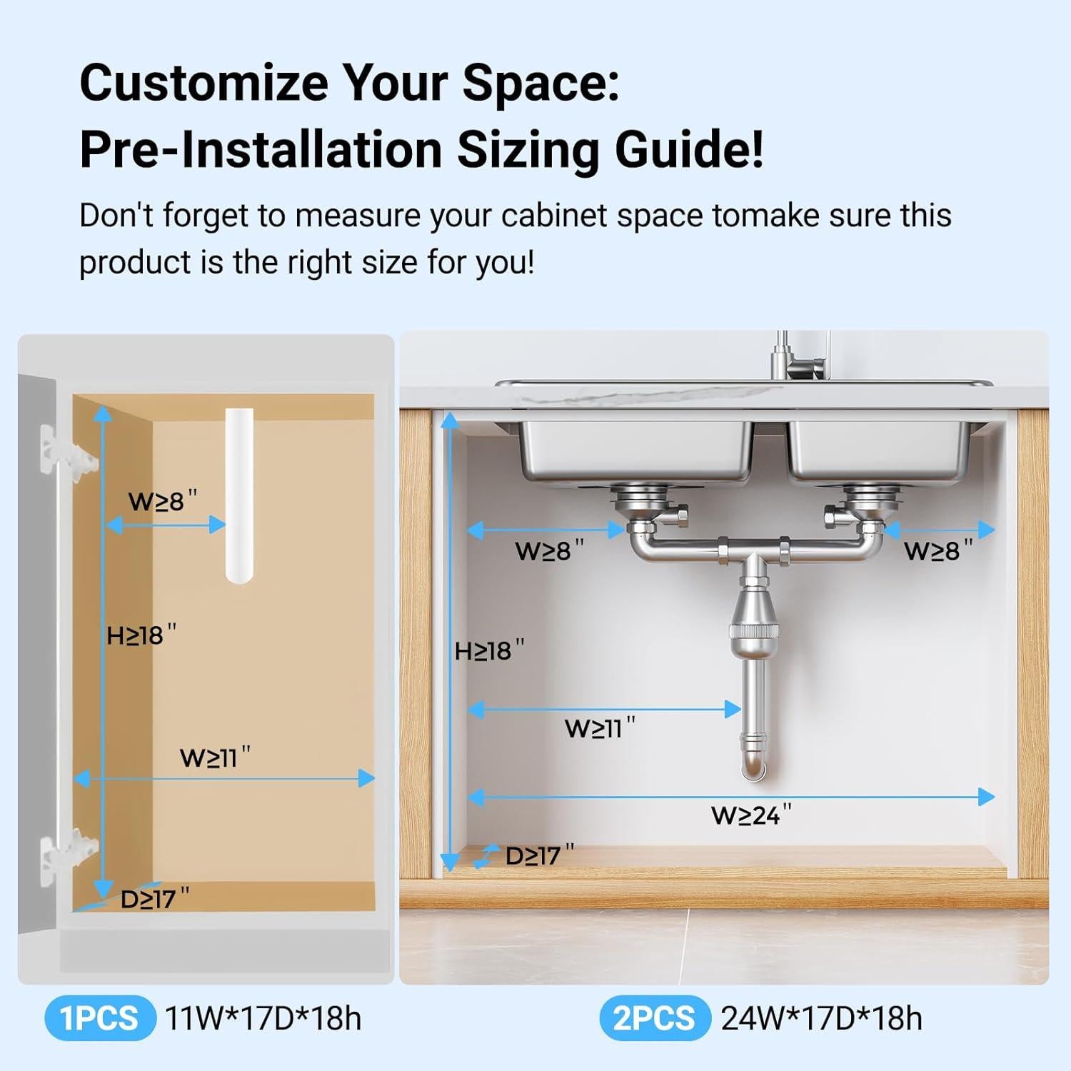 Organizador Bajo el Fregadero TISTAYA Ajustable Metal Blanco