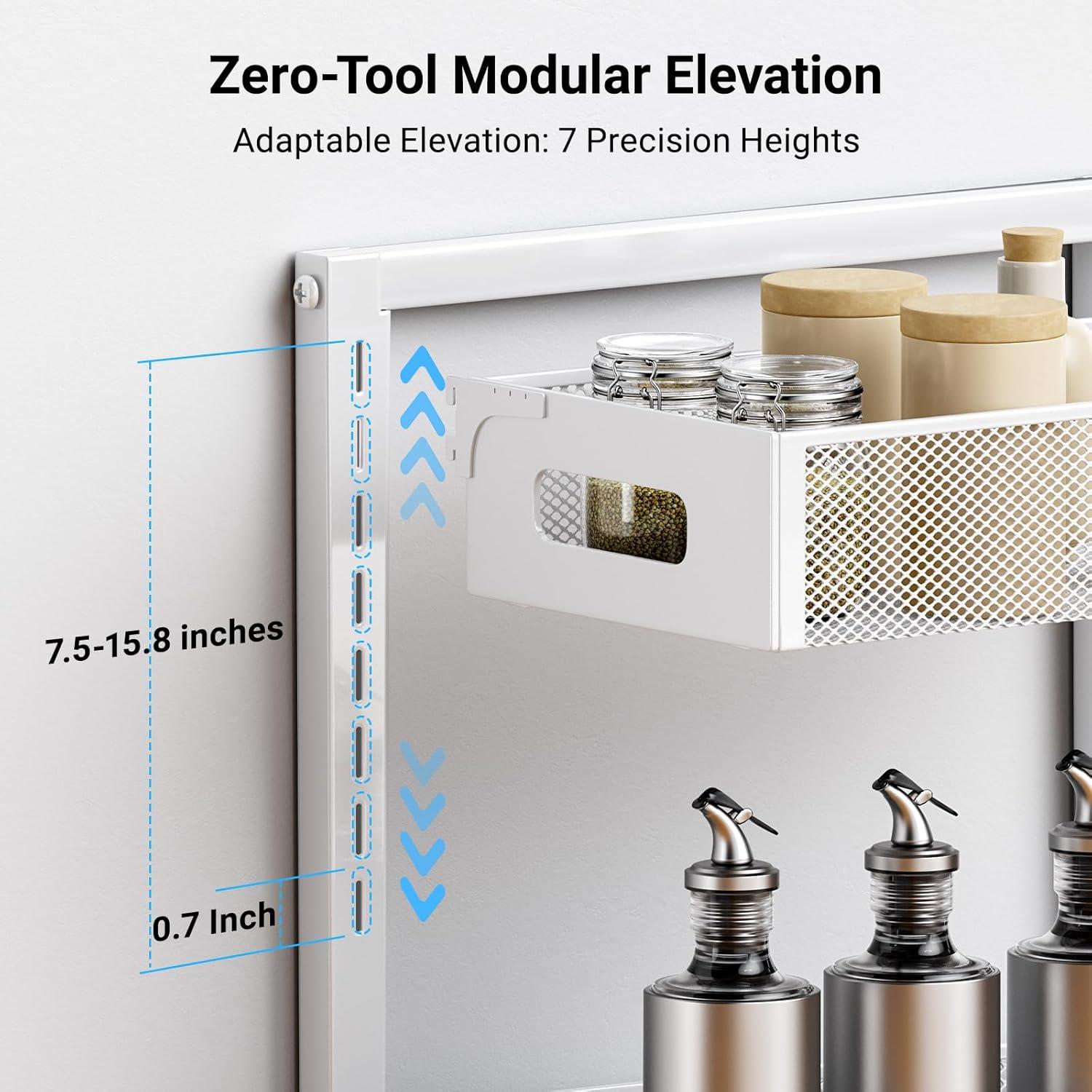 Organizador Bajo el Fregadero TISTAYA Ajustable Metal Blanco