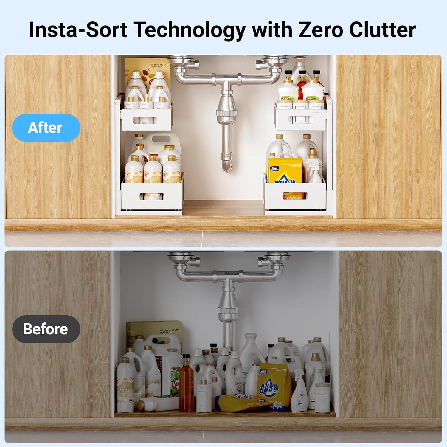 Organizador Bajo el Fregadero TISTAYA Ajustable Metal Blanco