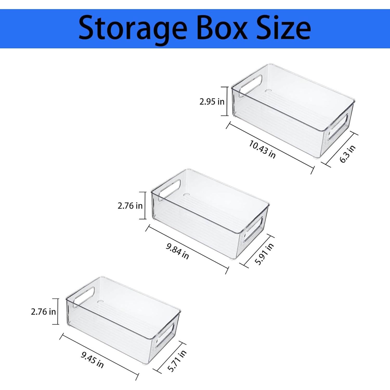 Juego de 3 Contenedores Organizadores de Nevera MVOVM