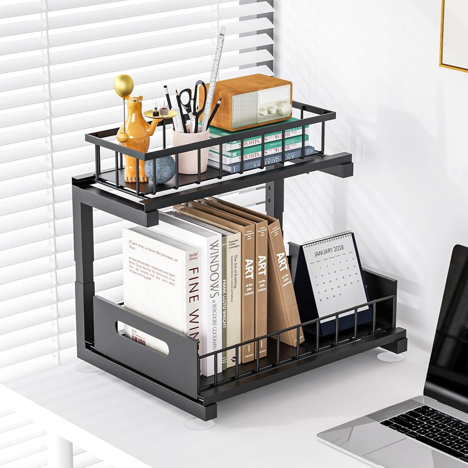 Organizador Bajo Fregadero Toyear 2 Niveles Ajustable Negro