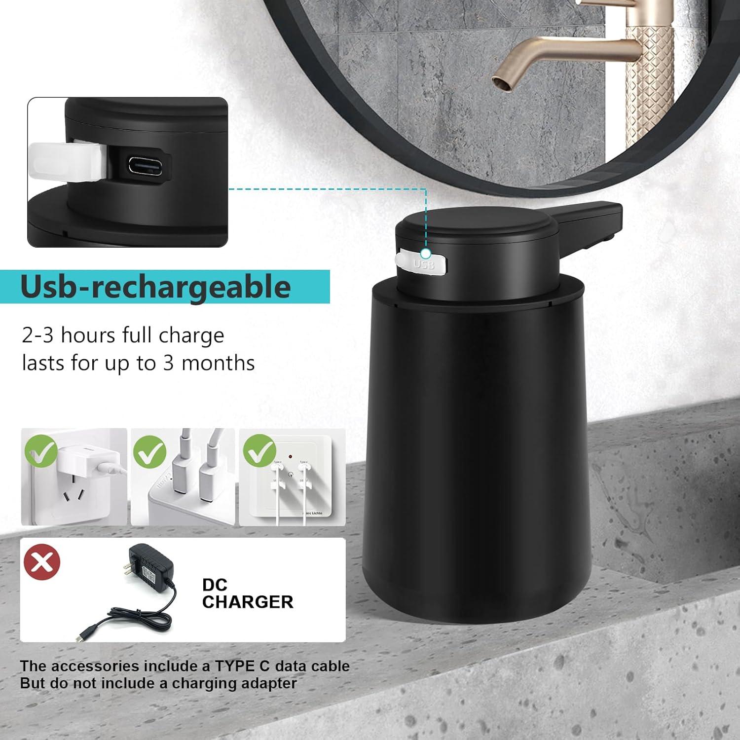 Dispensador Automático de Jabón Espumoso Phneems 266ml Negro