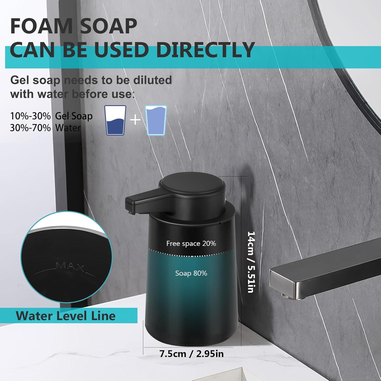 Dispensador Automático de Jabón Espumoso Phneems 266ml Negro