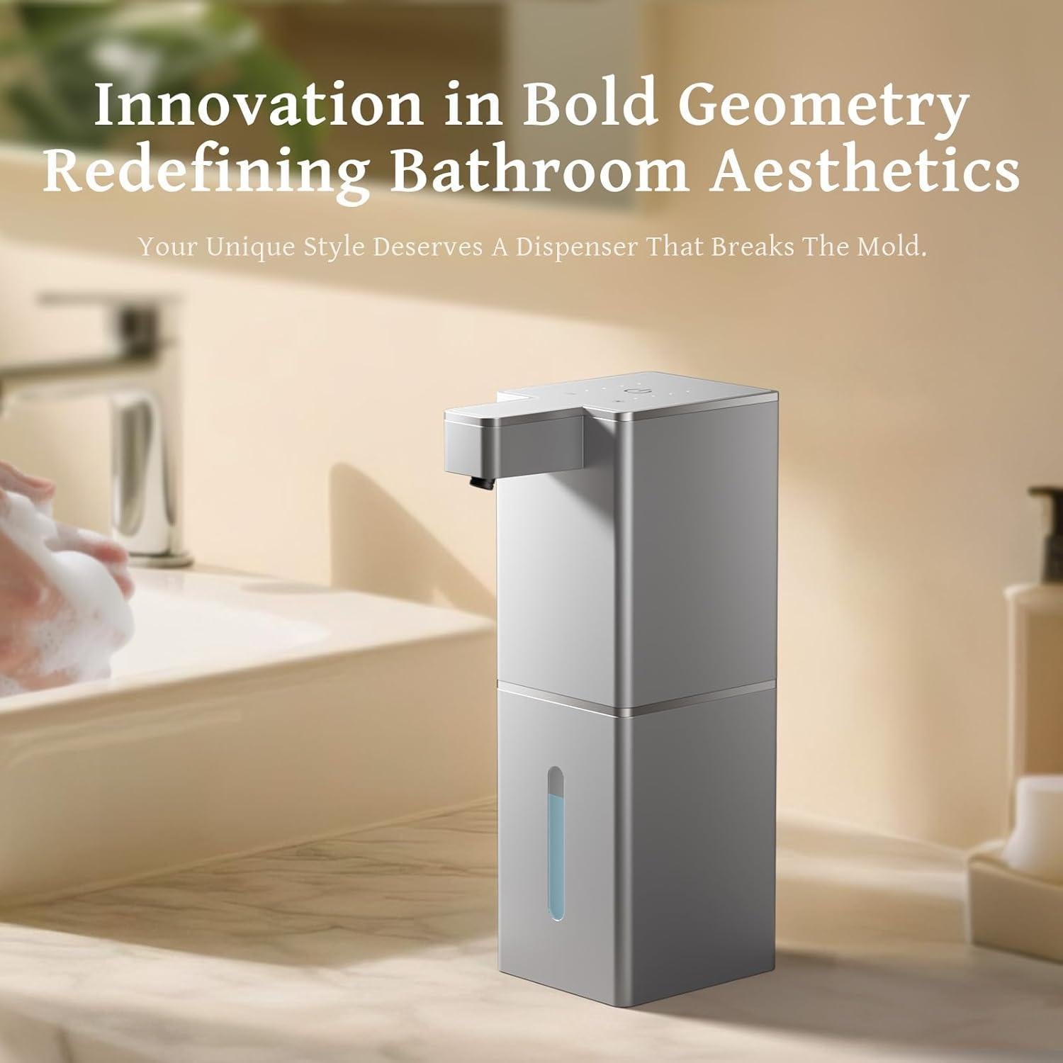 Dispensador Automático de Jabón Espumoso Vuswikoti P12 - Sin Contacto, 4 Niveles de Espuma, Batería Recargable 1200mAh