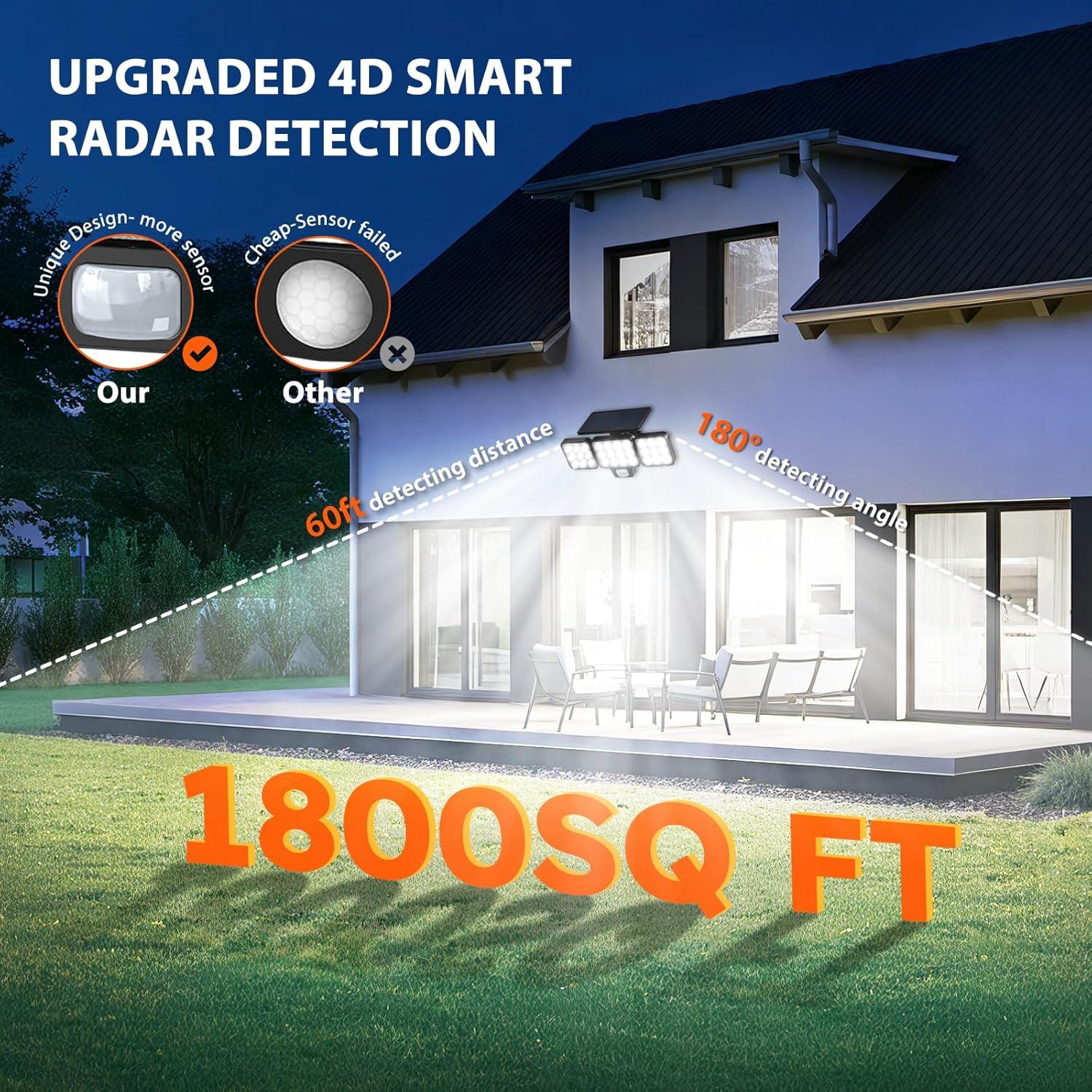 Luces Solares WdtPro TWL002 para Exterior 3500LM 2 Paquete