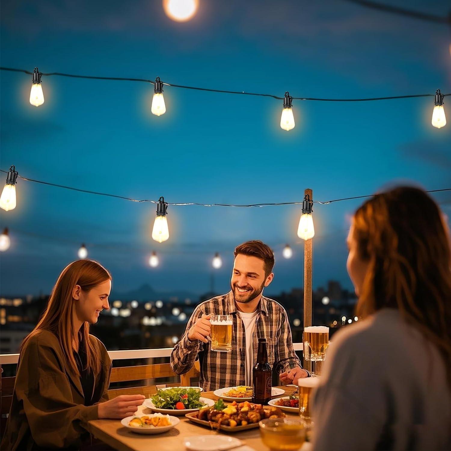 Luces Solares de Cadena OOLED 30.48m 32 Bombillas Impermeables