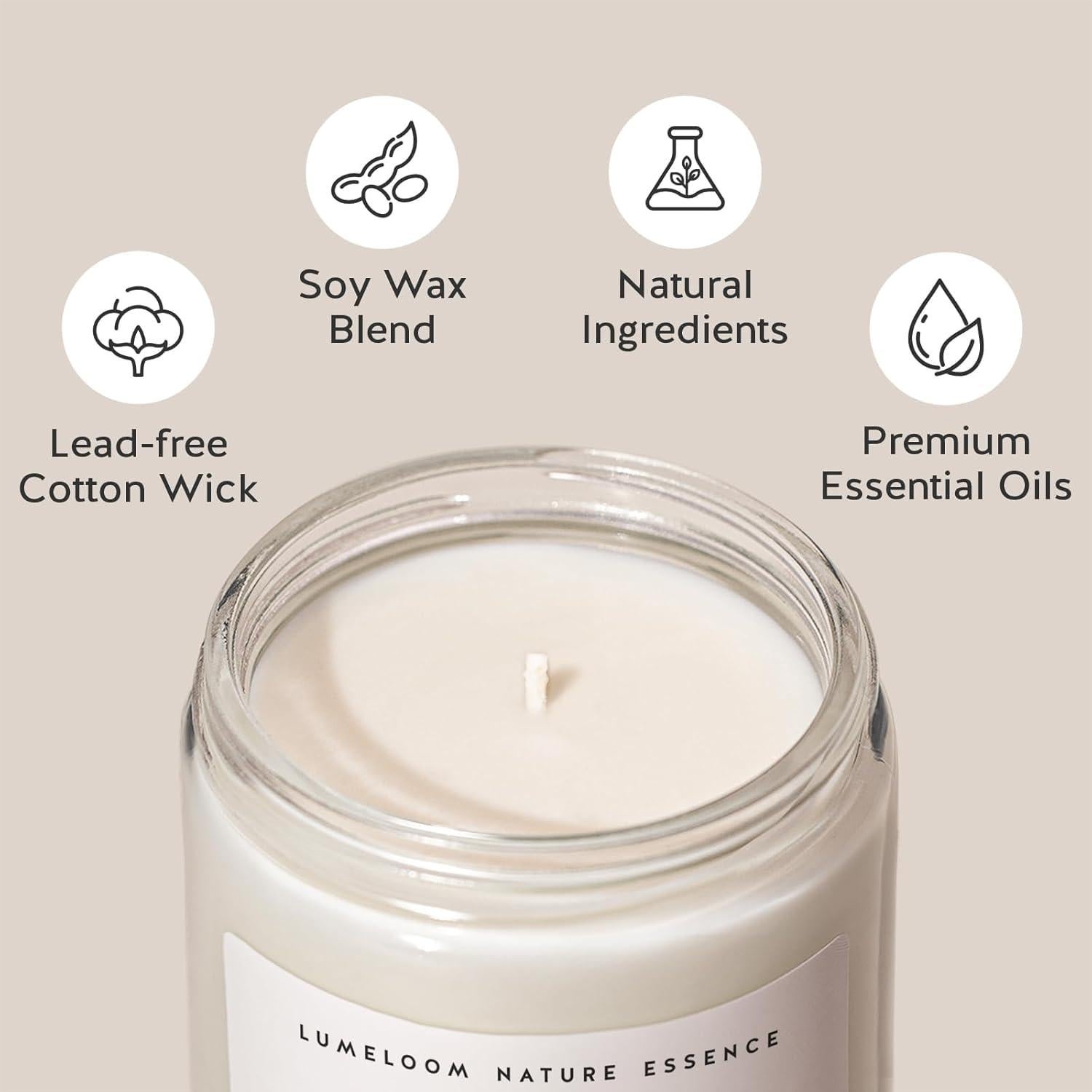 Vela Aromática de Lavanda 255g LUMELOOM para Nuevas Mamás