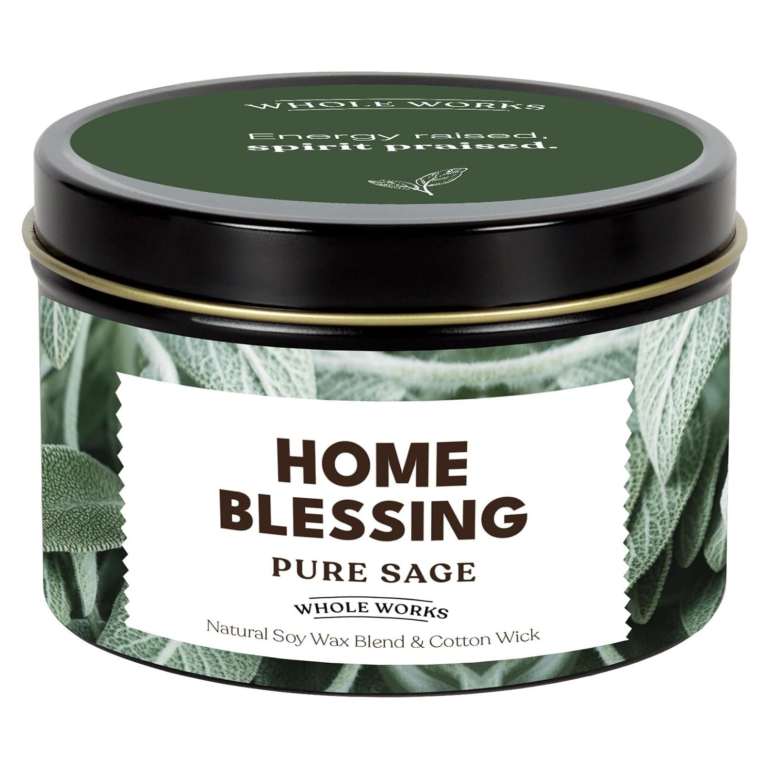 Vela Aromática de Salvia Pura Whole Works - Cera de Soja 170g