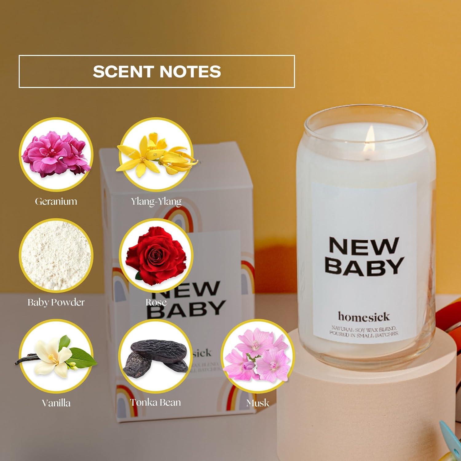 Vela Aromática Homesick Nuevo Bebé 389 g Cera de Soja 60-80 Horas