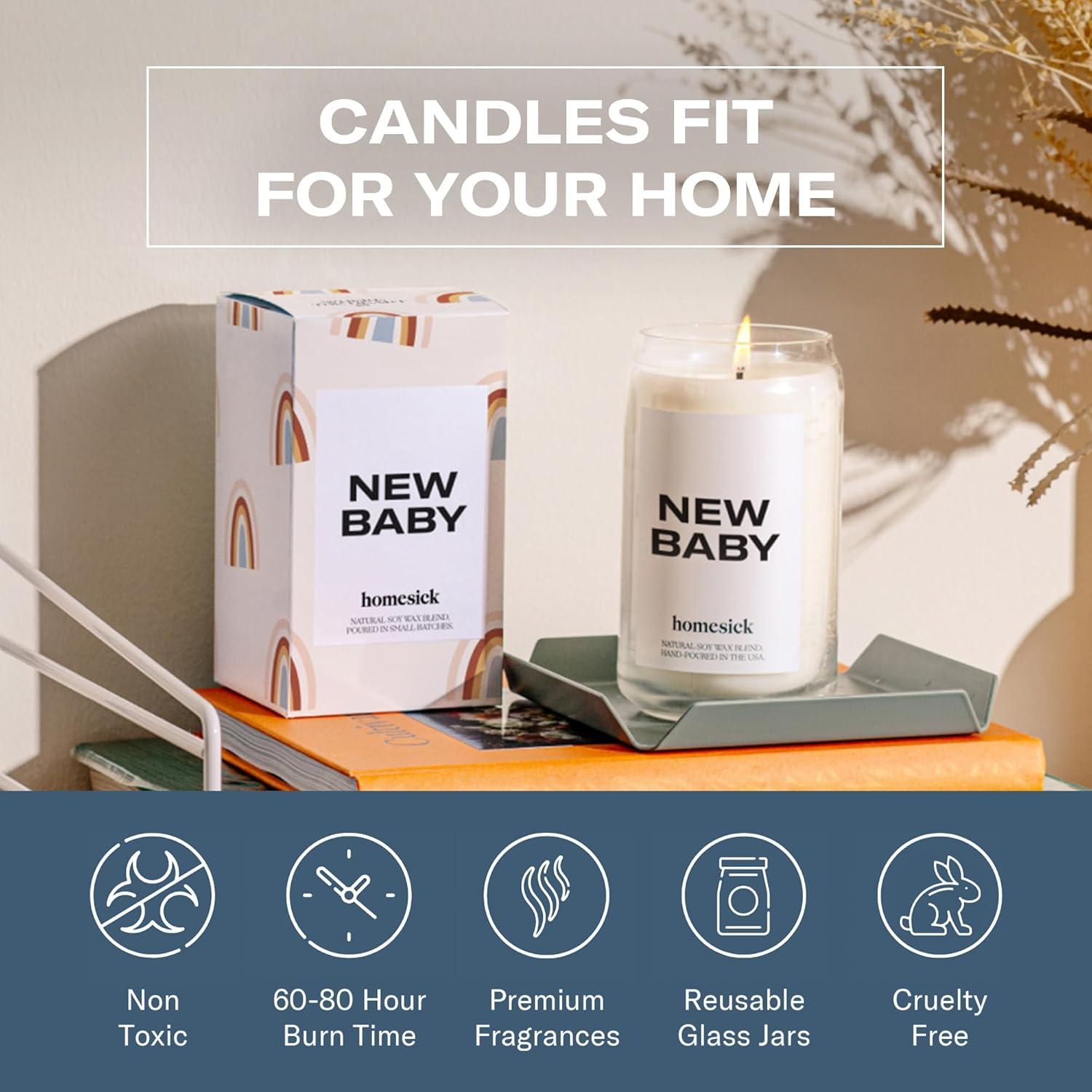 Vela Aromática Homesick Nuevo Bebé 389 g Cera de Soja 60-80 Horas