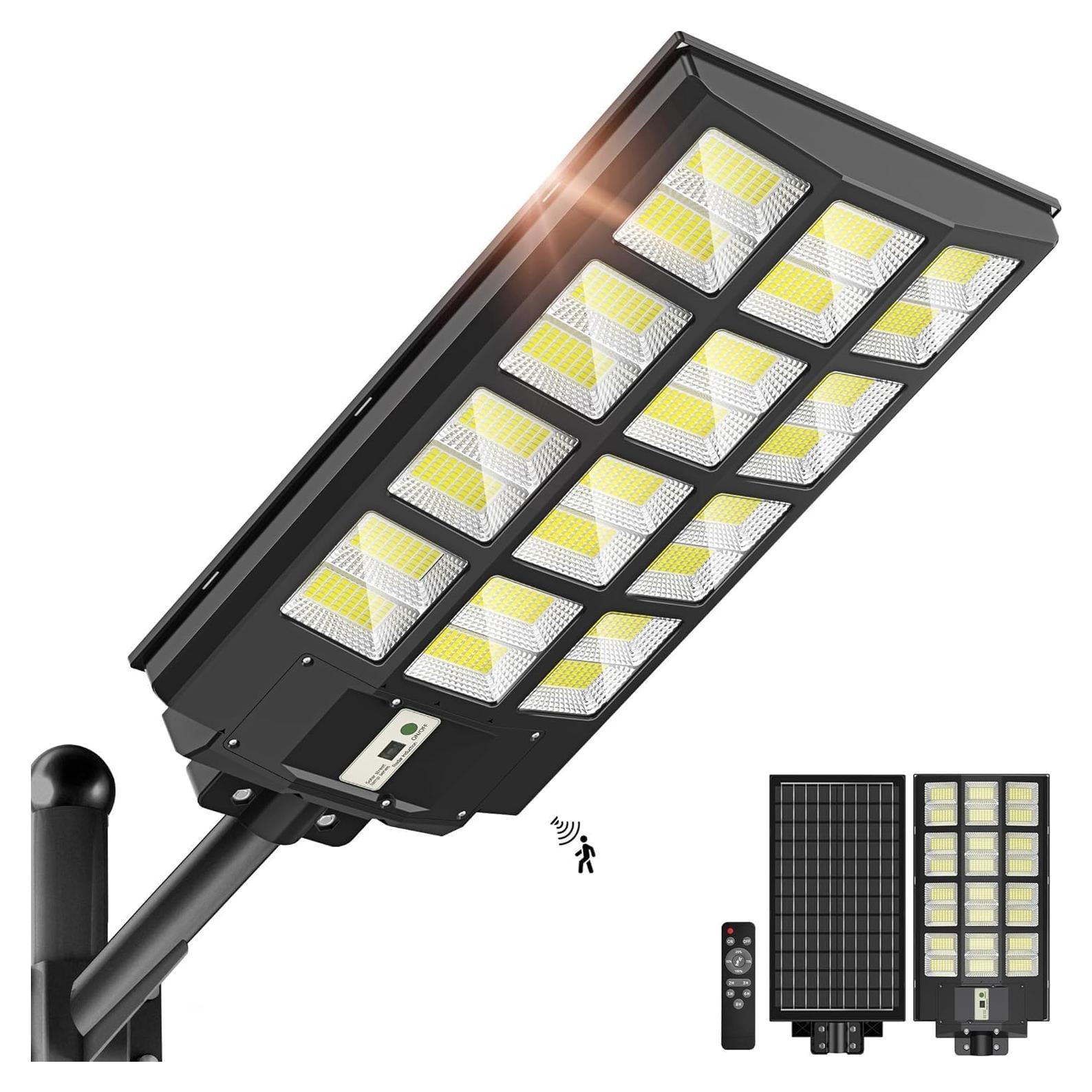 Luces Solares Exteriores OKPRO 8000W IP66 con Sensor de Movimiento