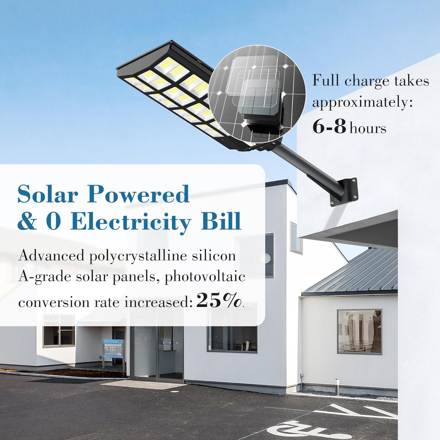 Luces Solares Exteriores OKPRO 8000W IP66 con Sensor de Movimiento