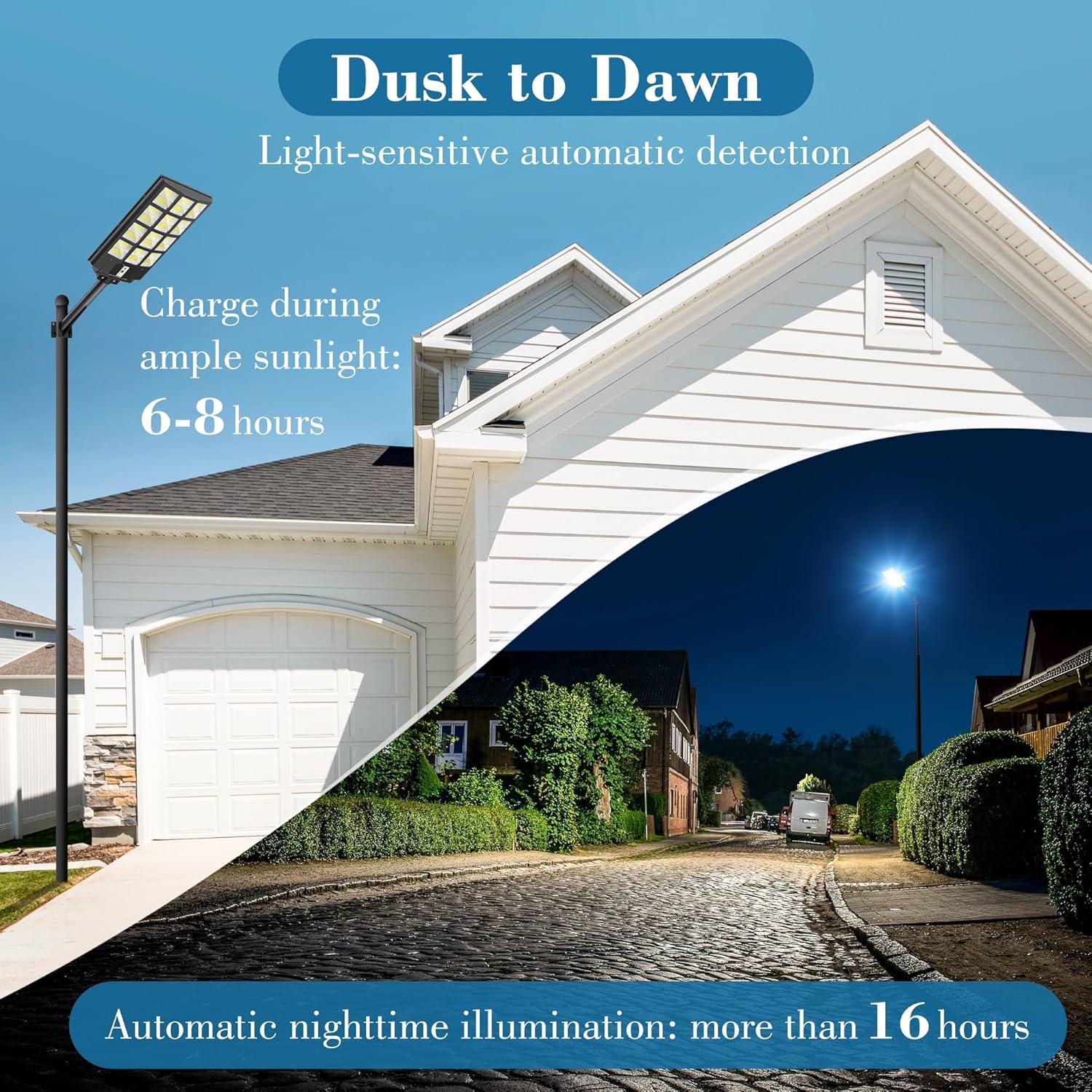 Luces Solares Exteriores OKPRO 8000W IP66 con Sensor de Movimiento