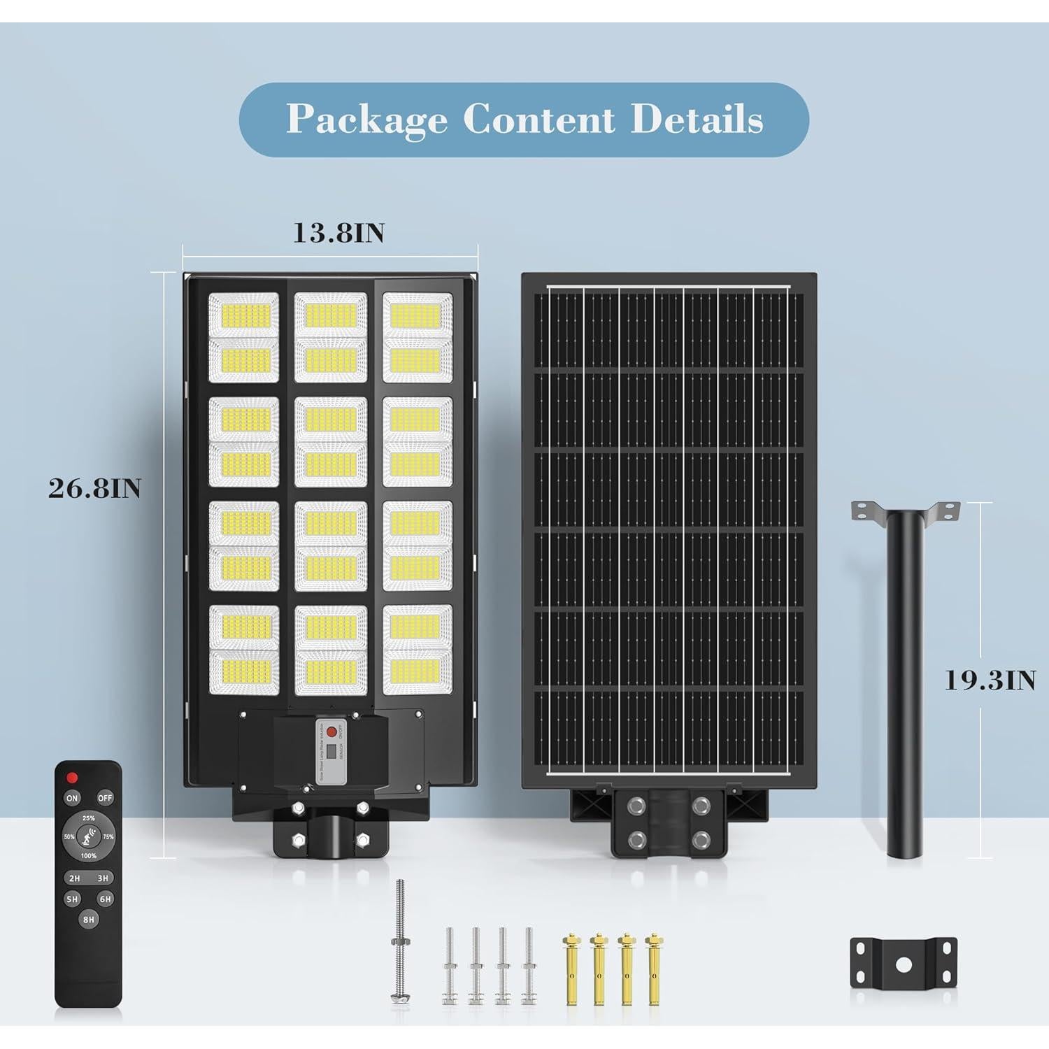 Luces Solares Exteriores OKPRO 8000W IP66 con Sensor de Movimiento