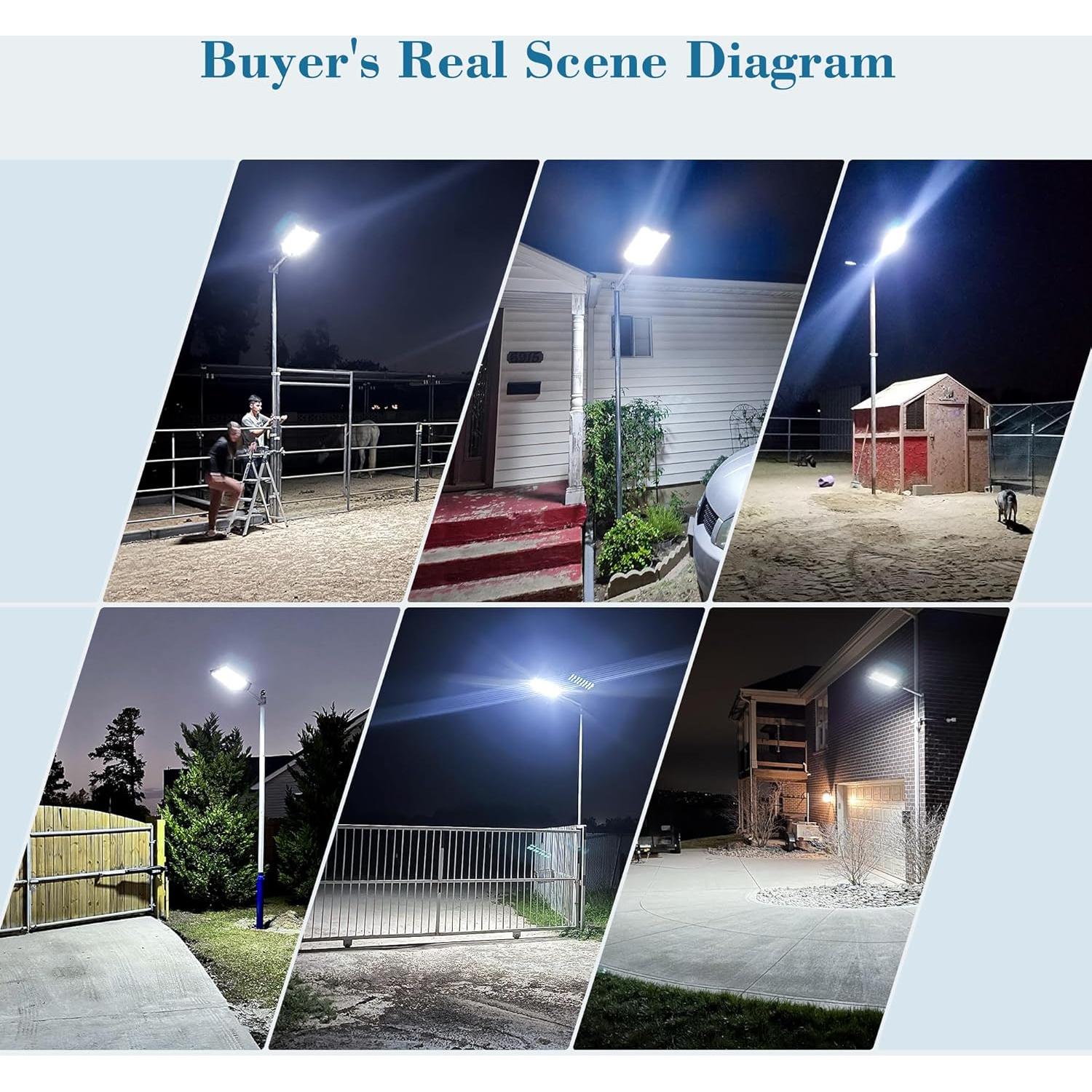 Luces Solares Exteriores OKPRO 8000W IP66 con Sensor de Movimiento