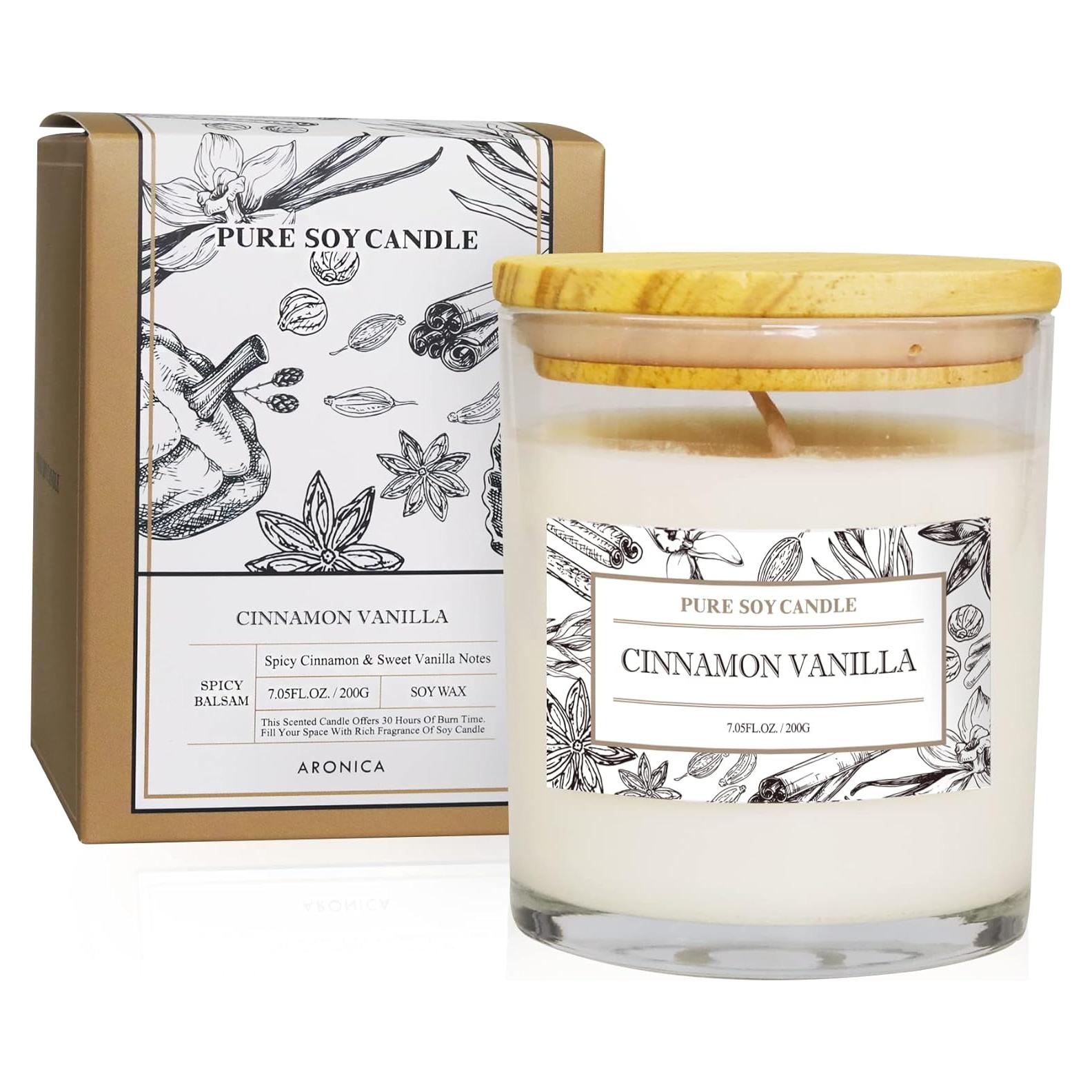 Vela Aromática de Soja Aronica Canela Vainilla 199g