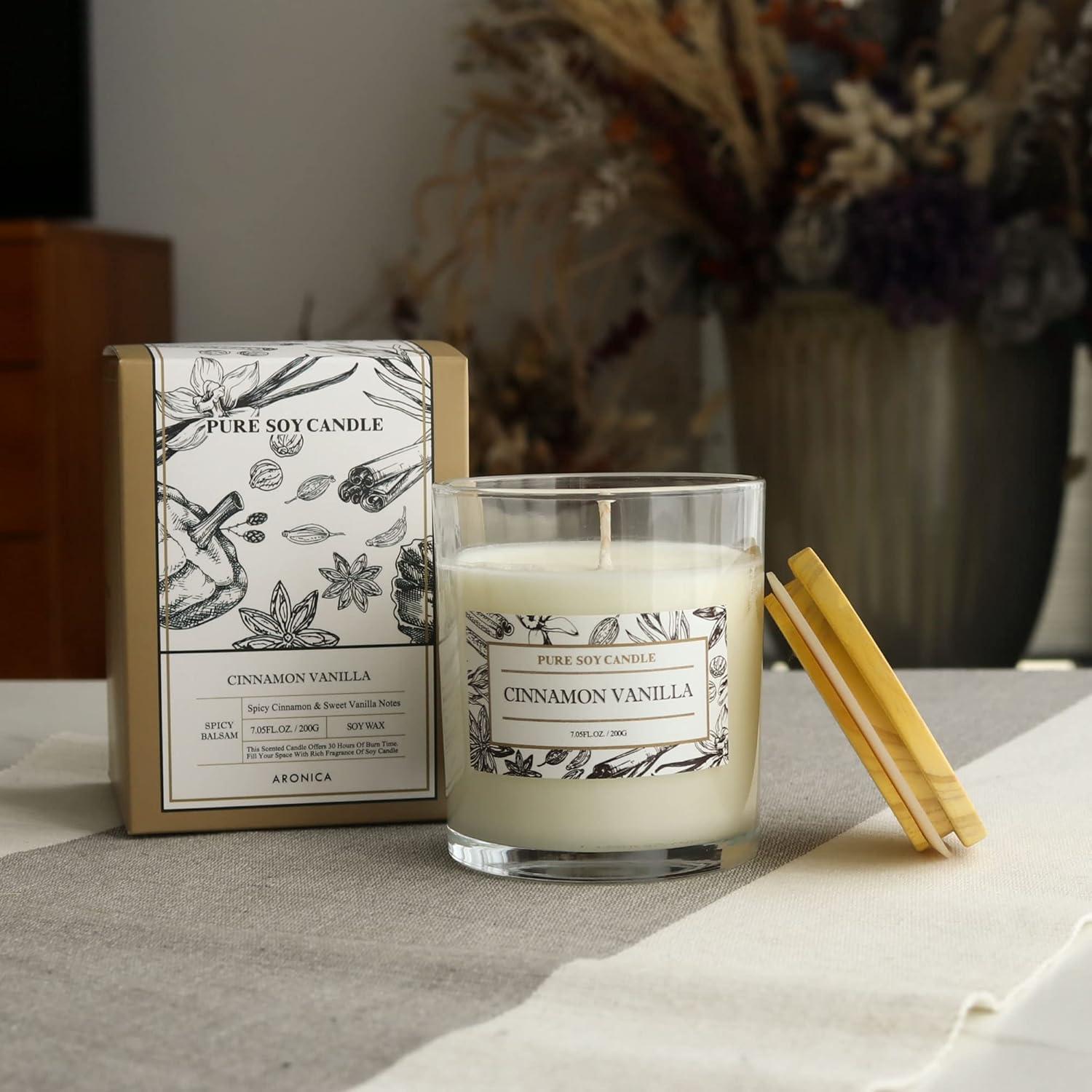 Vela Aromática de Soja Aronica Canela Vainilla 199g