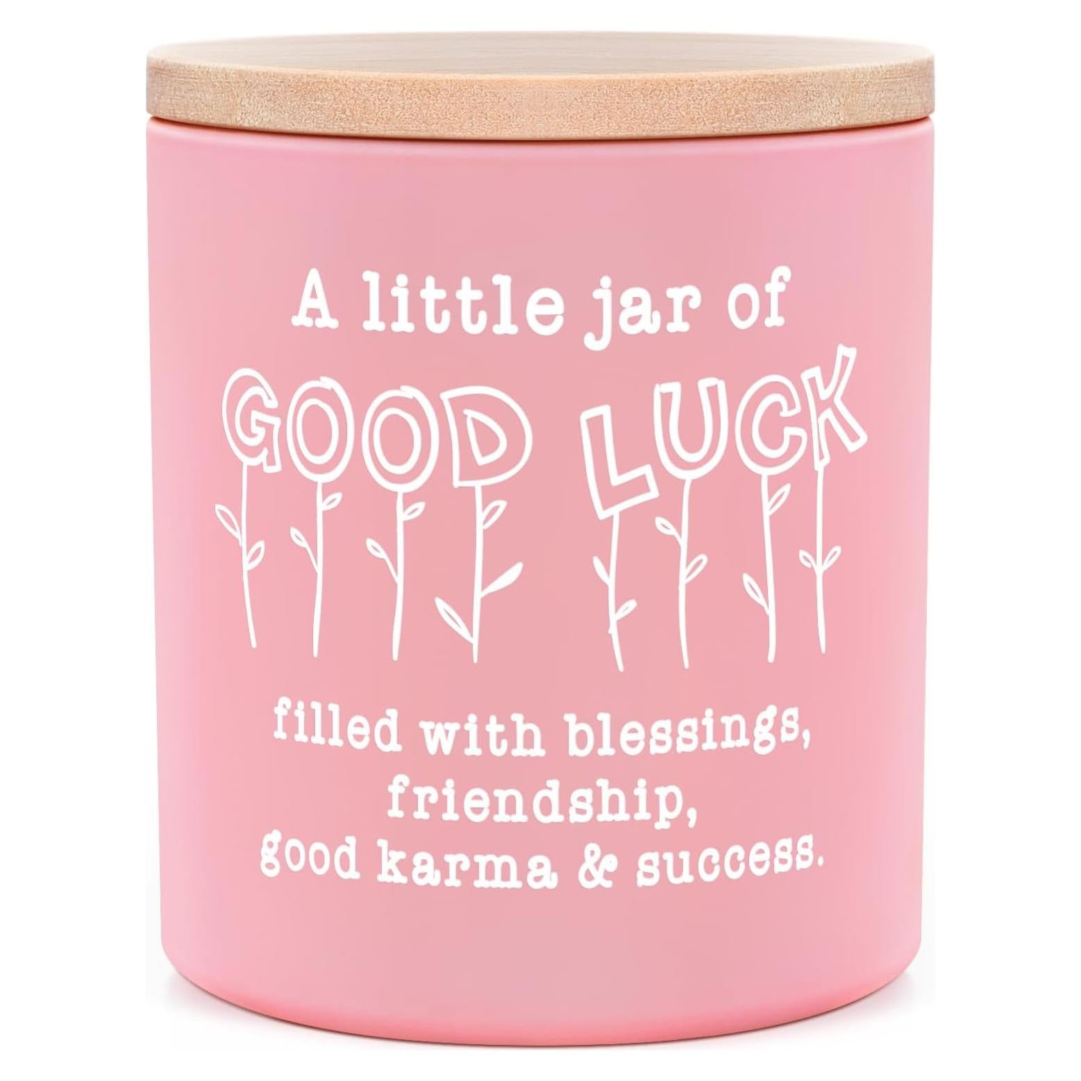 Vela Aromática de Buena Suerte IDELTIME 10oz Rosa con Fragancia