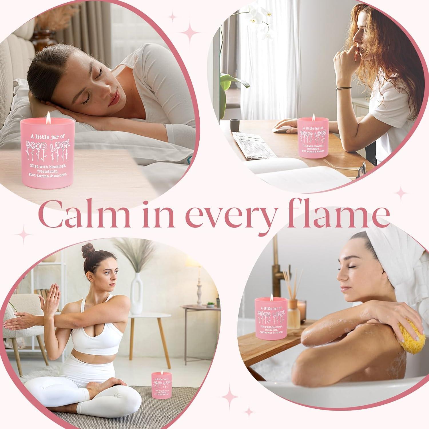 Vela Aromática de Buena Suerte IDELTIME 10oz Rosa con Fragancia