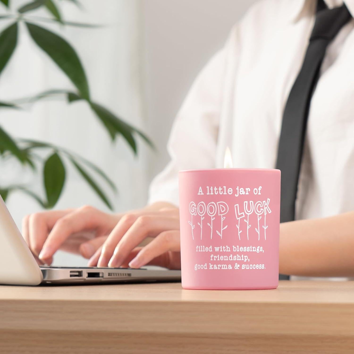 Vela Aromática de Buena Suerte IDELTIME 10oz Rosa con Fragancia