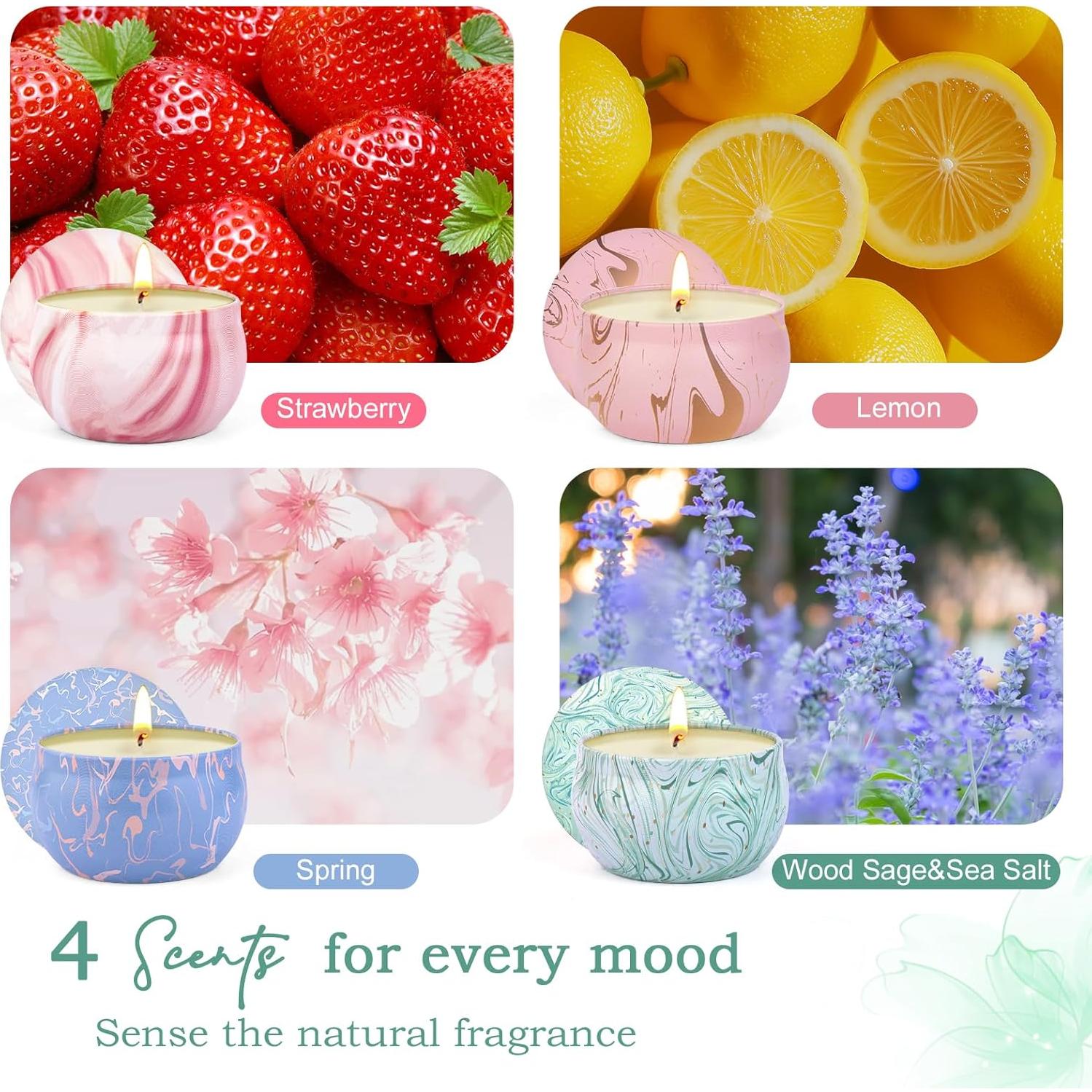 Set de 4 Velas Aromáticas de Cera de Soja KEARLGMBH