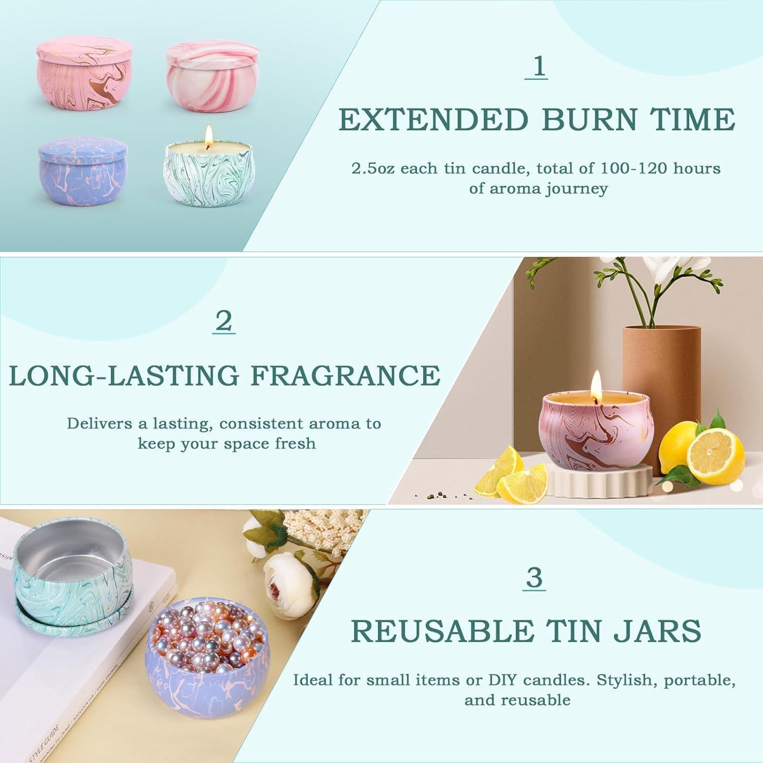 Set de 4 Velas Aromáticas de Cera de Soja KEARLGMBH