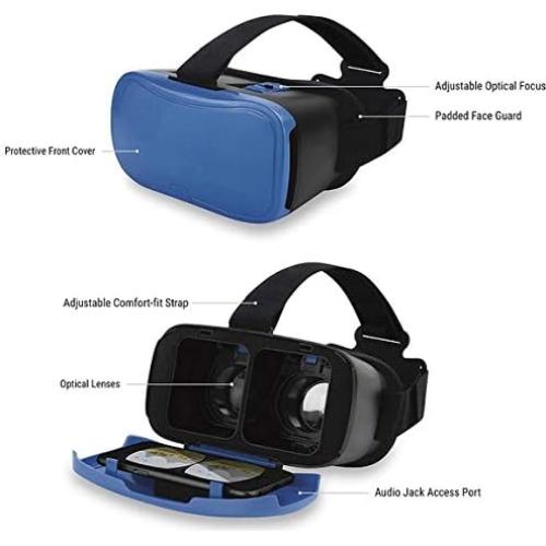 Visor de Realidad Virtual ONN Azul para Smartphones hasta 15.24 cm