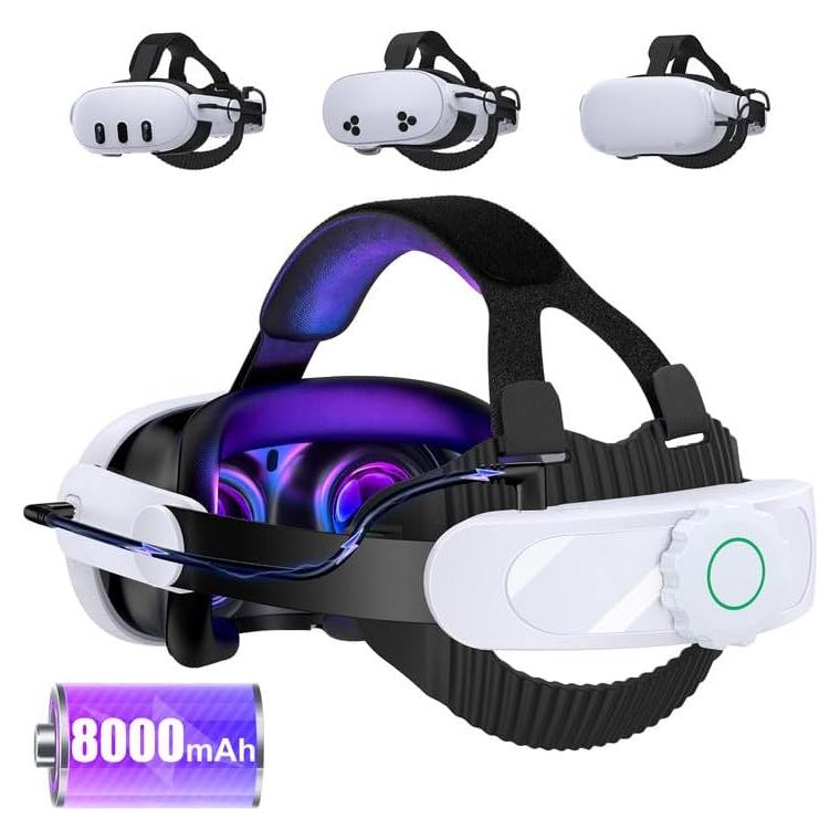 Correa para cabeza AXYBCOOL con batería 8000mAh para Quest 2/3/3S