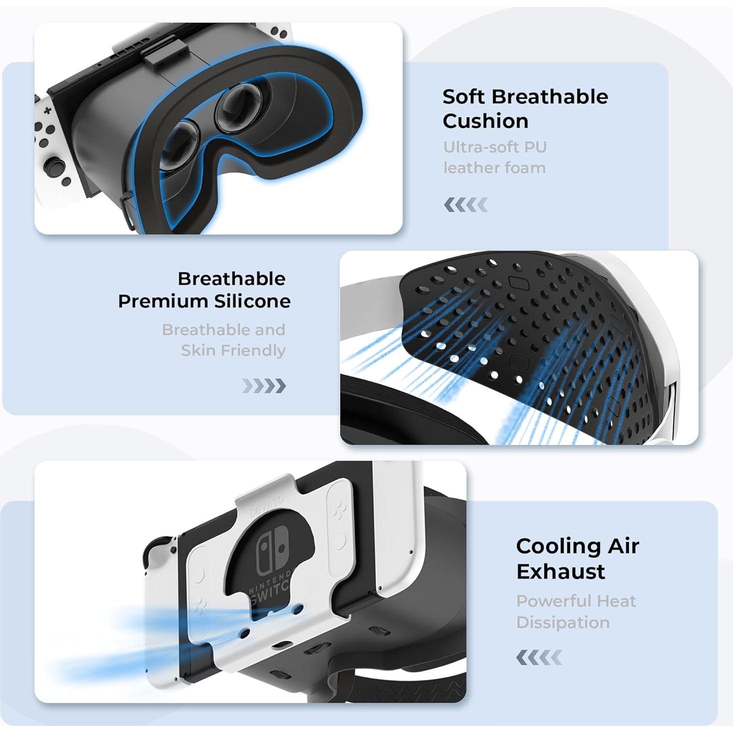 Auriculares VR Mejorados LXFEIFANTECH para Nintendo Switch OLED