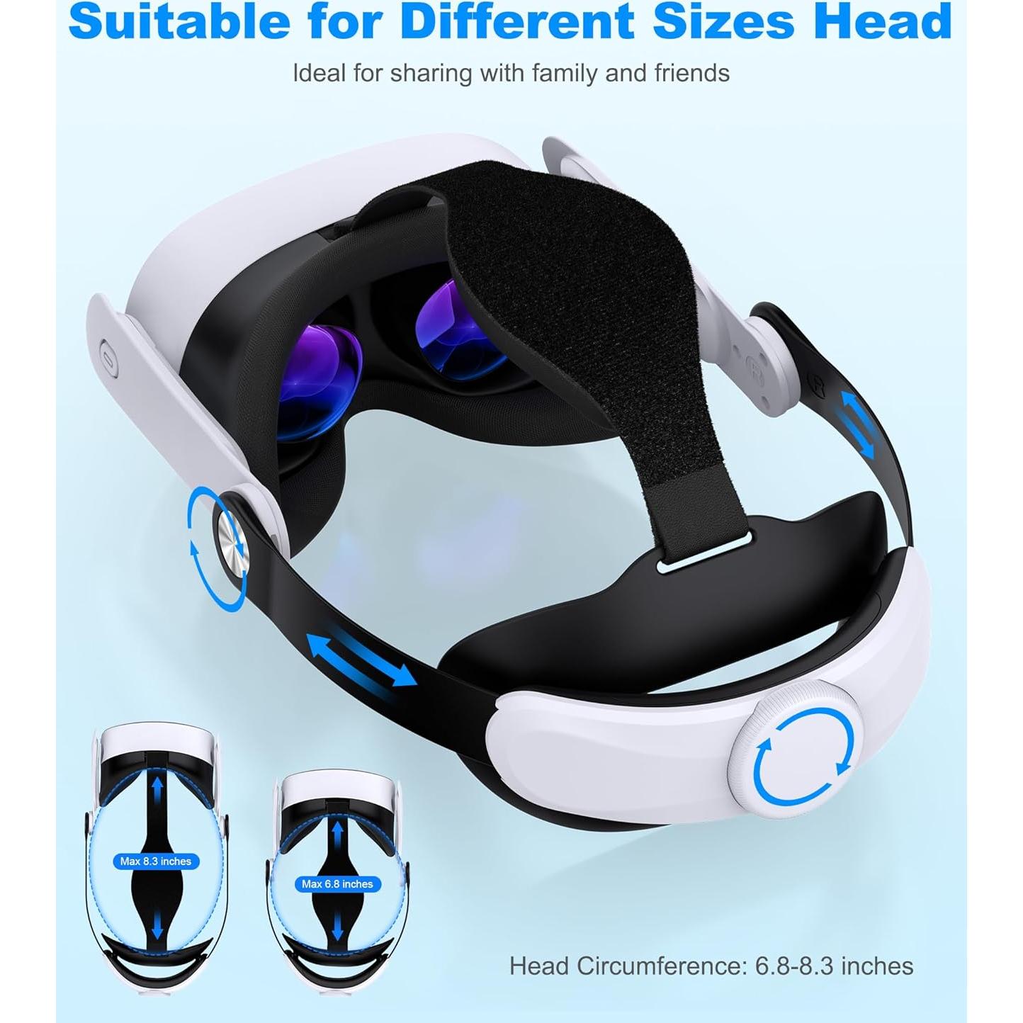 Correa Halo Ajustable NealGamefy para Meta Quest 3S/3/2 - Alivio de Presión 360°