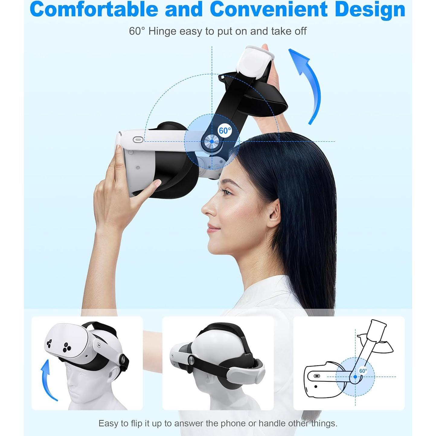 Correa Halo Ajustable NealGamefy para Meta Quest 3S/3/2 - Alivio de Presión 360°