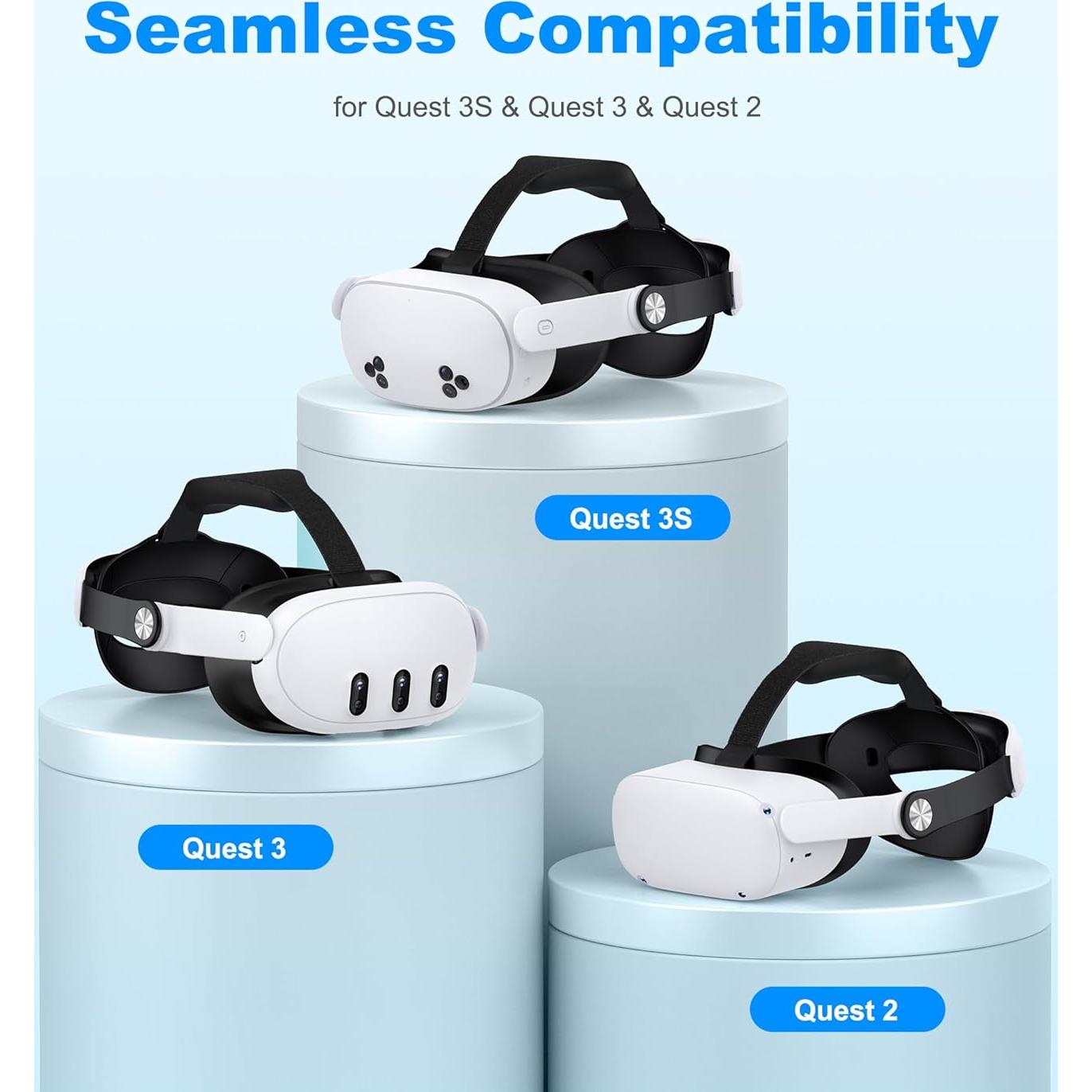 Correa Halo Ajustable NealGamefy para Meta Quest 3S/3/2 - Alivio de Presión 360°