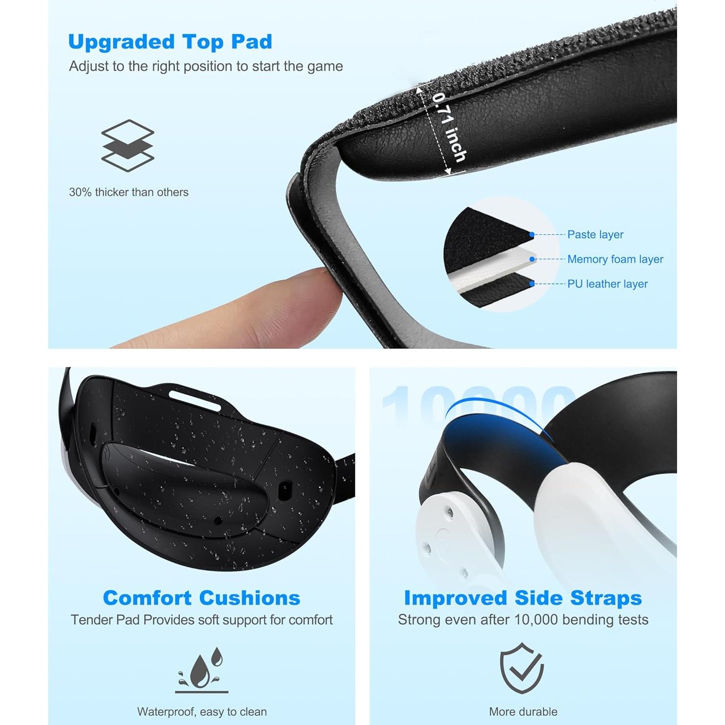 Correa Halo Ajustable NealGamefy para Meta Quest 3S/3/2 - Alivio de Presión 360°