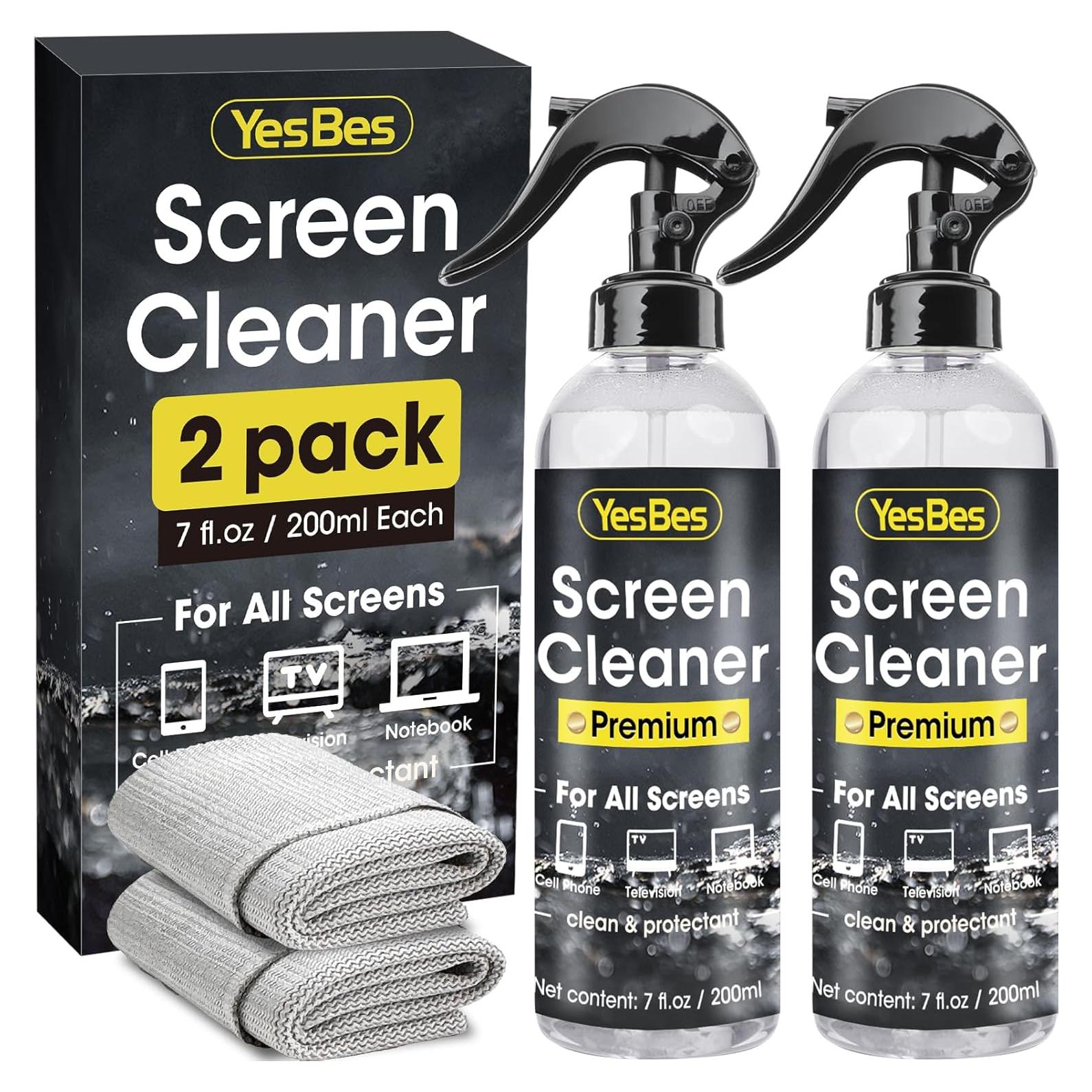 Limpiador de Pantallas YesBes 2x207ml con Paños Microfibra