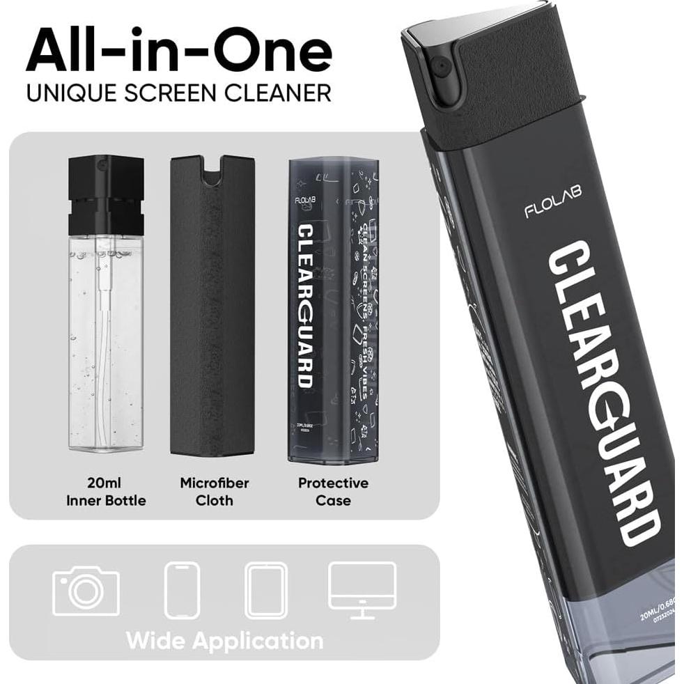 Limpiador de Pantallas FLOLAB Clear Guard 99g con Paño Microfibra