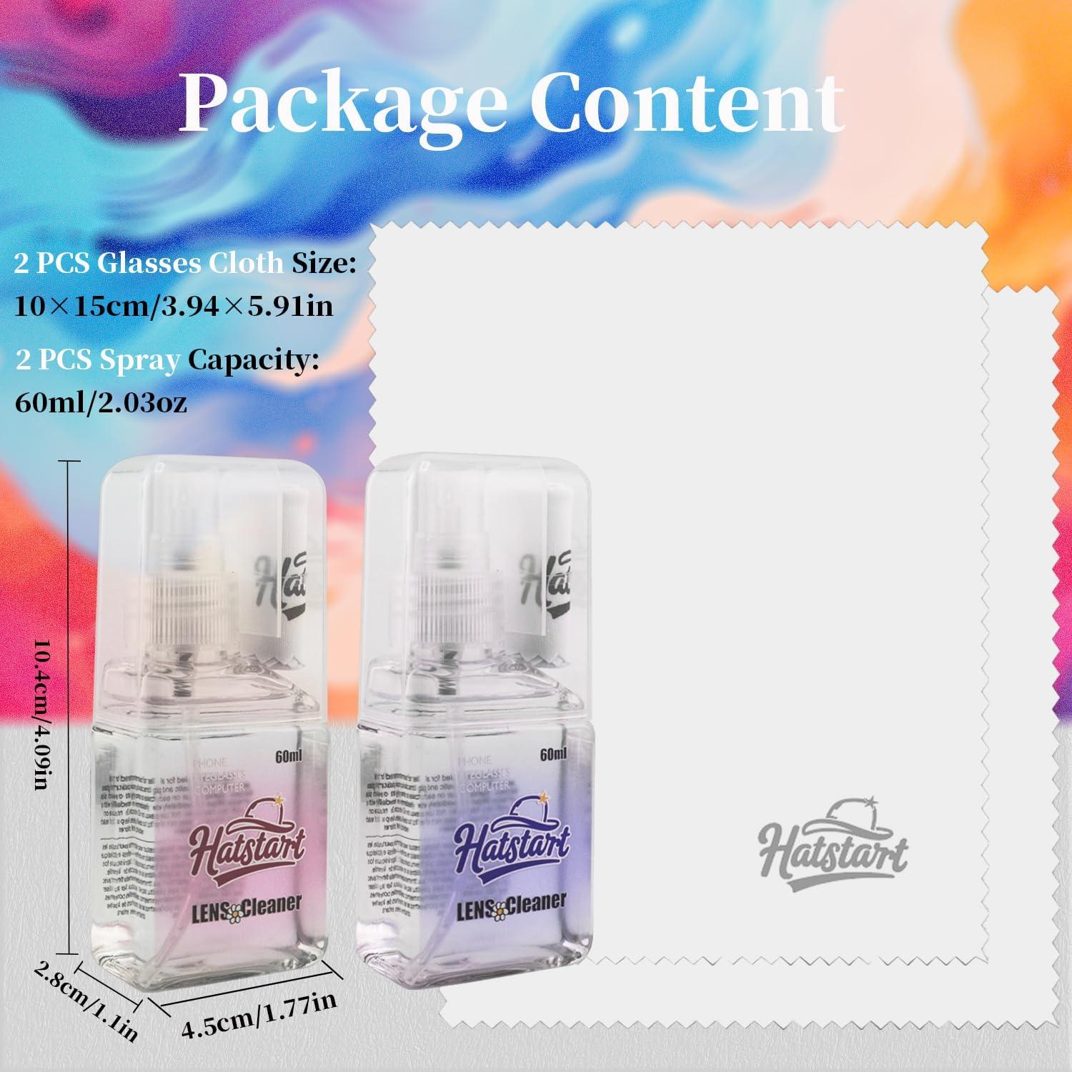 Kit Limpiador de Lentes Hatstart 60ml con Paño 10x15cm