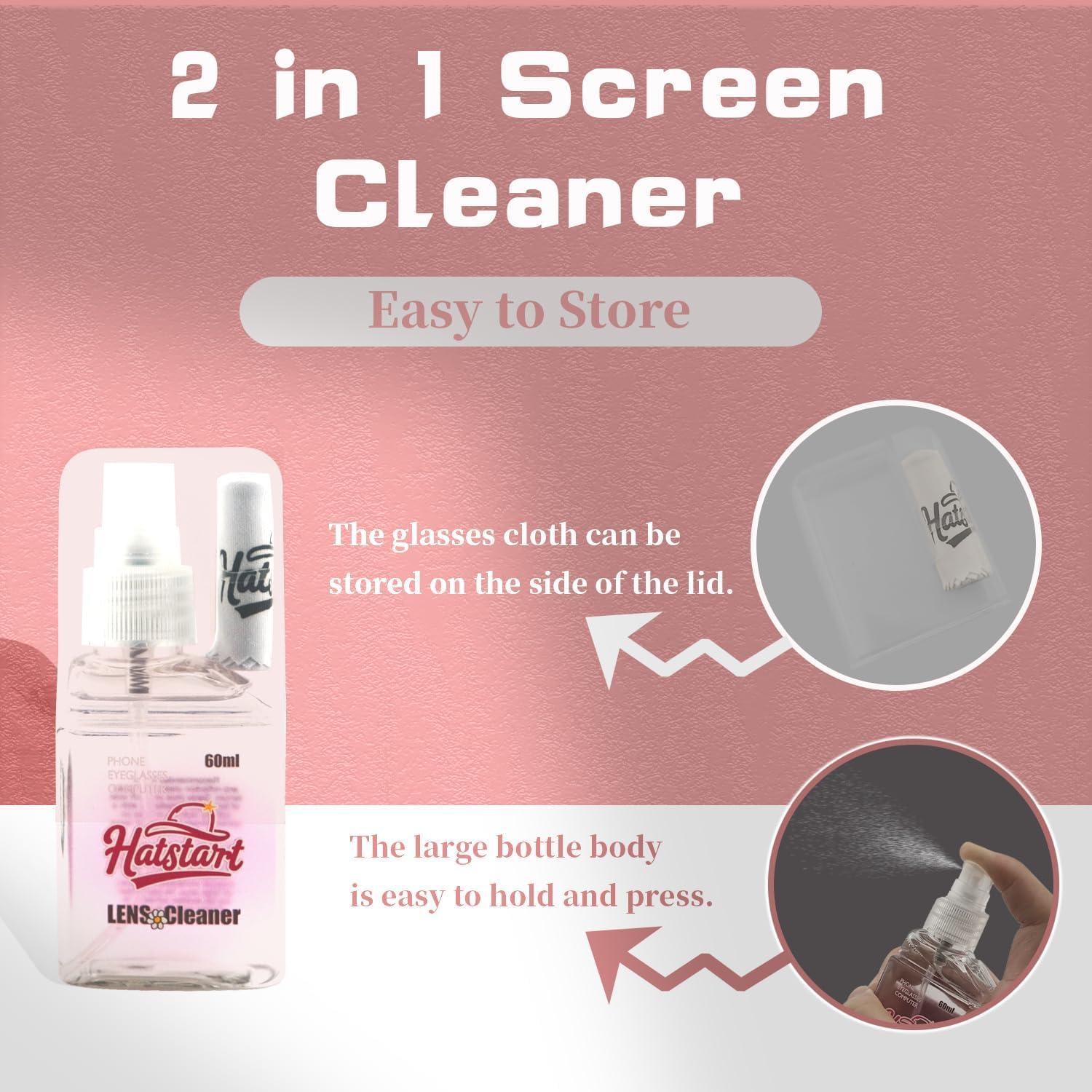 Kit Limpiador de Lentes Hatstart 60ml con Paño 10x15cm